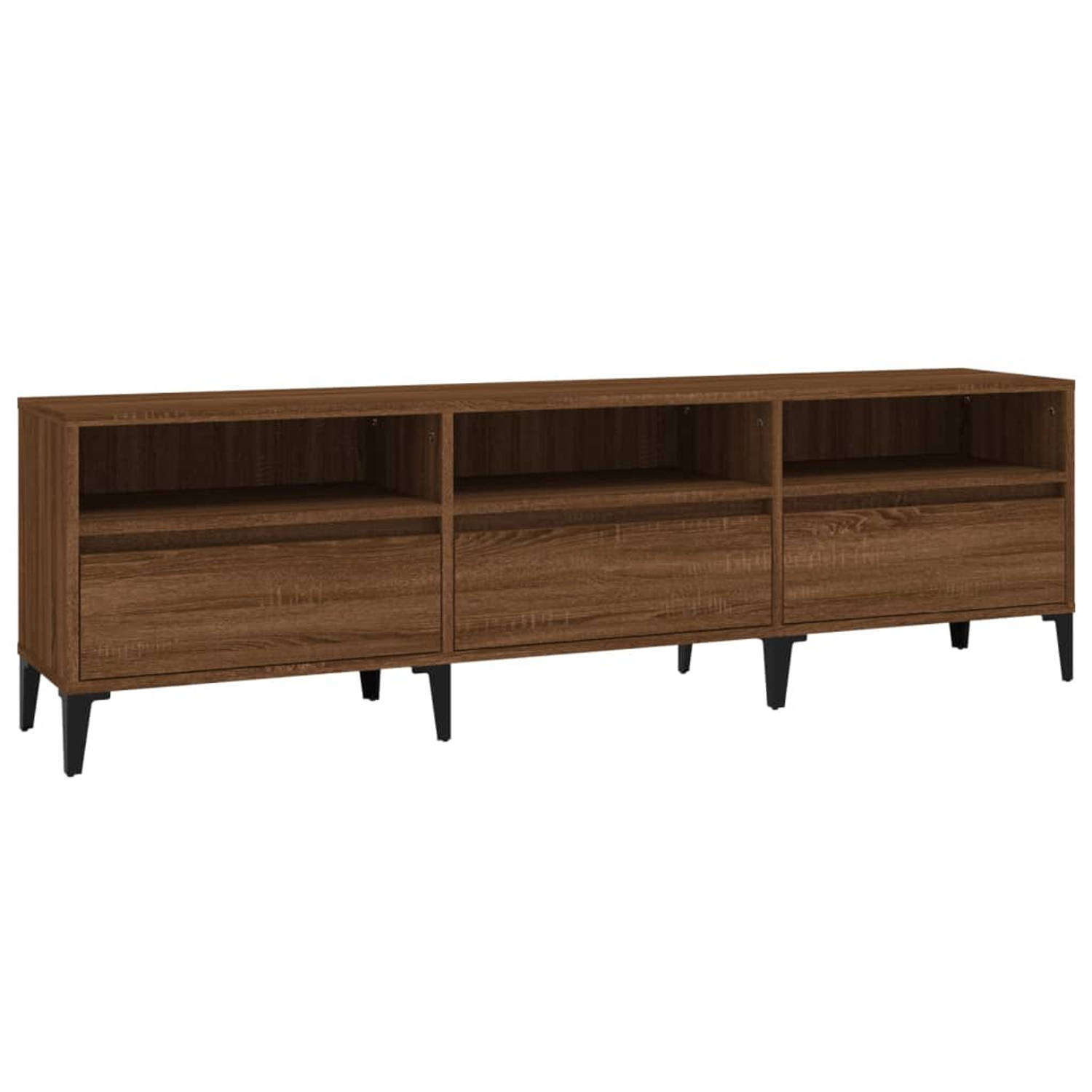 The Living Store Tv-meubel 150x30x44,5 cm bewerkt hout bruineikenkleurig