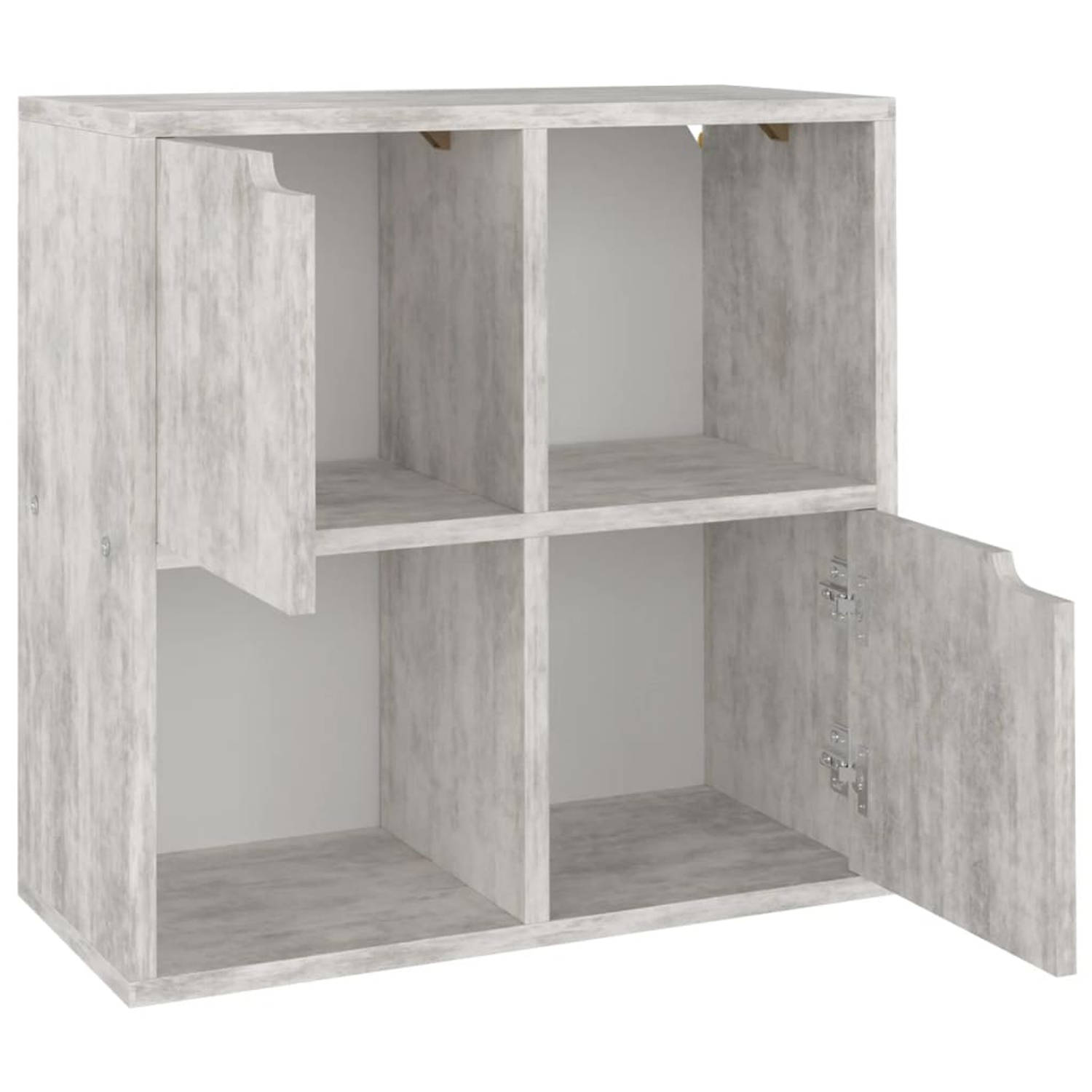 The Living Store Boekenkast - Compact en praktisch - 60 x 27.5 x 59.5 cm - Betongrijs