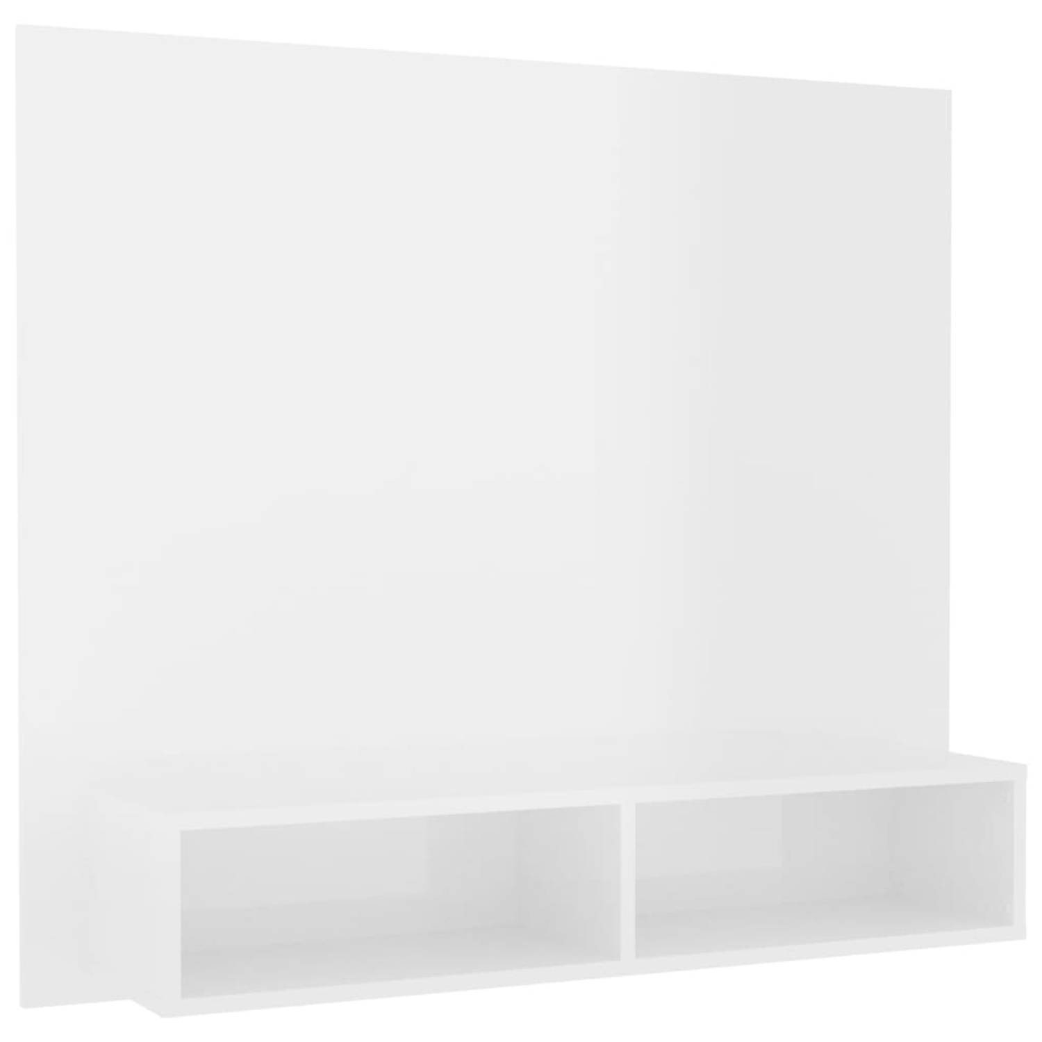 The Living Store TV-wandmeubel - hoogglans wit - 102 x 23.5 x 90 cm - spaanplaat