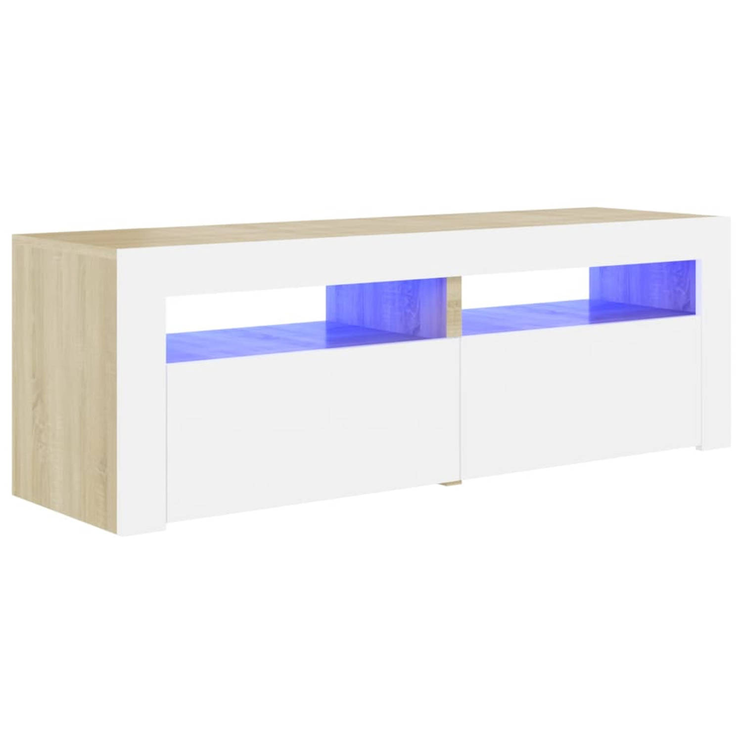 The Living Store TV-meubel serie Praktisch - 120 x 35 x 40 cm - Met RGB LED-verlichting