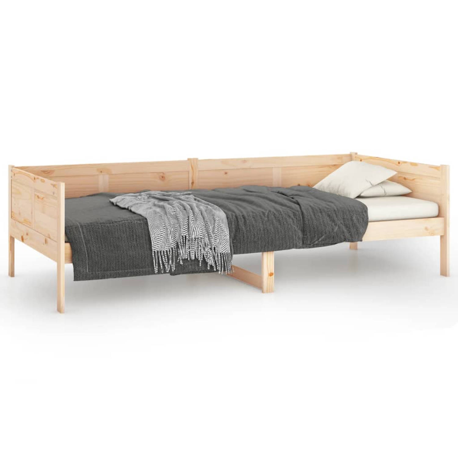 The Living Store Slaapbank massief grenenhout 90x200 cm - Slaapbank - Slaapbanken - Bedbank - Bed - Bedframe - Houten Bedframe - Bedbodem - Logeerbed - Slaapmeubel - Ledikant - Bed