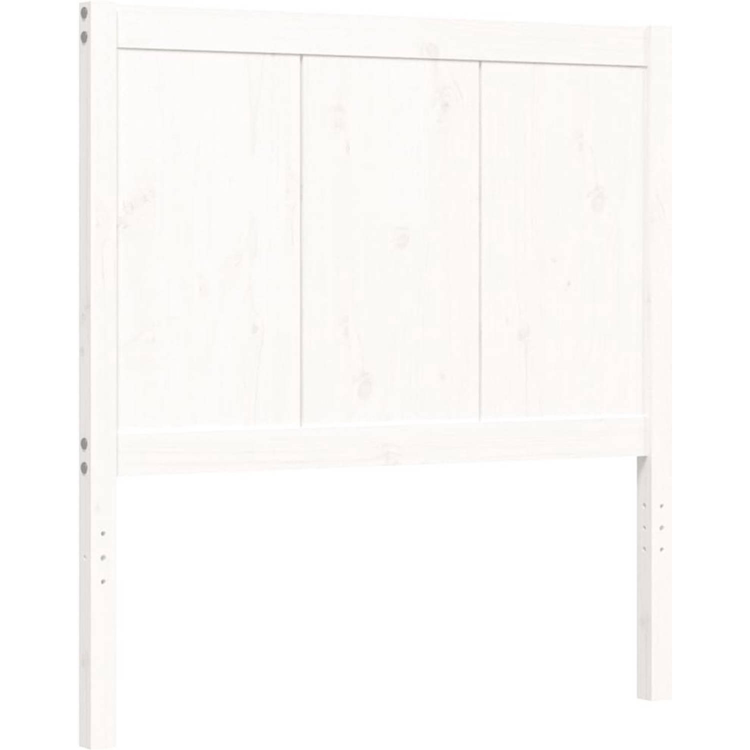 The Living Store Bedframe - Massief grenenhout - 195.5 x 95.5 x 100 cm - Wit