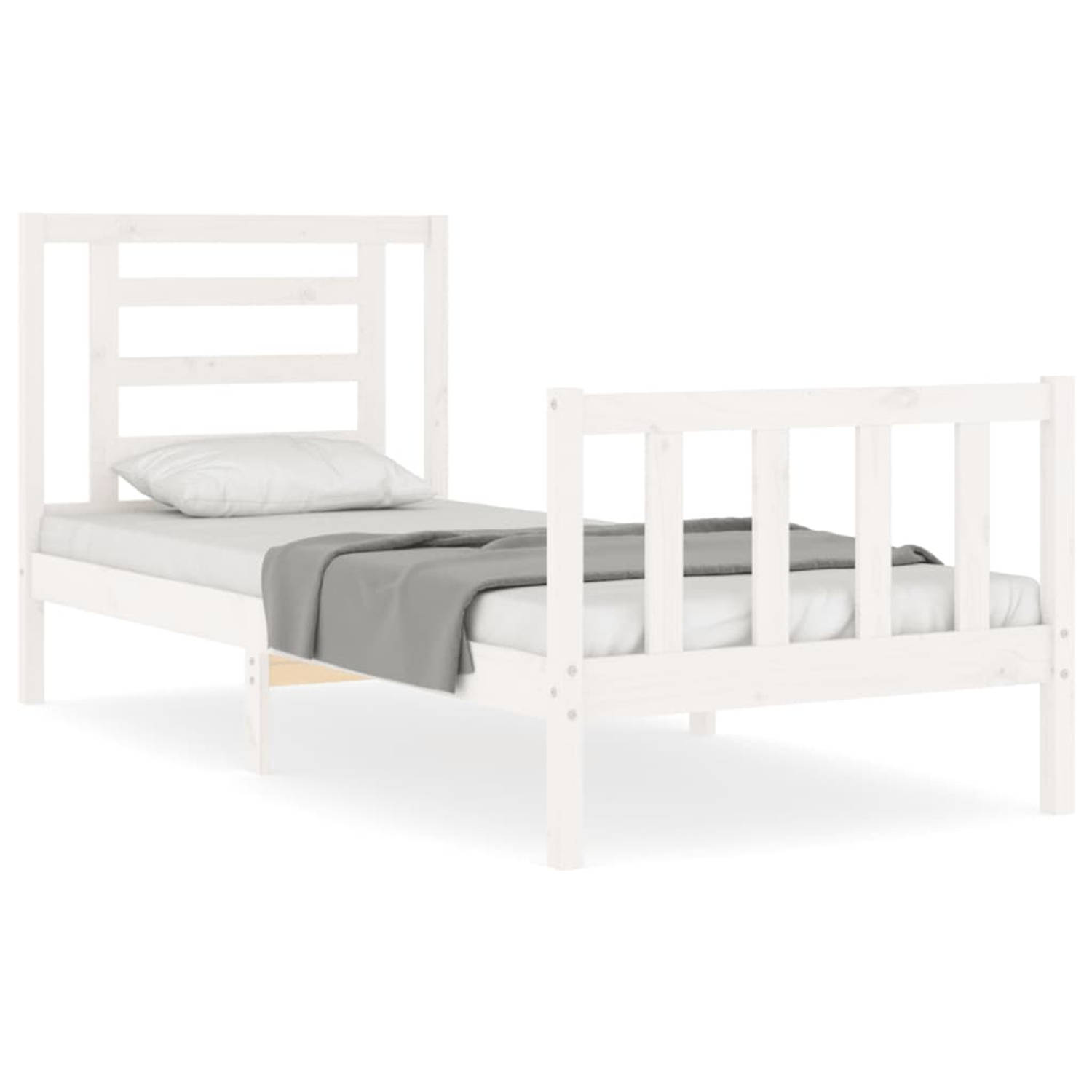 The Living Store Bed - Massief grenenhout - 195.5 x 95.5 x 100 cm - Wit