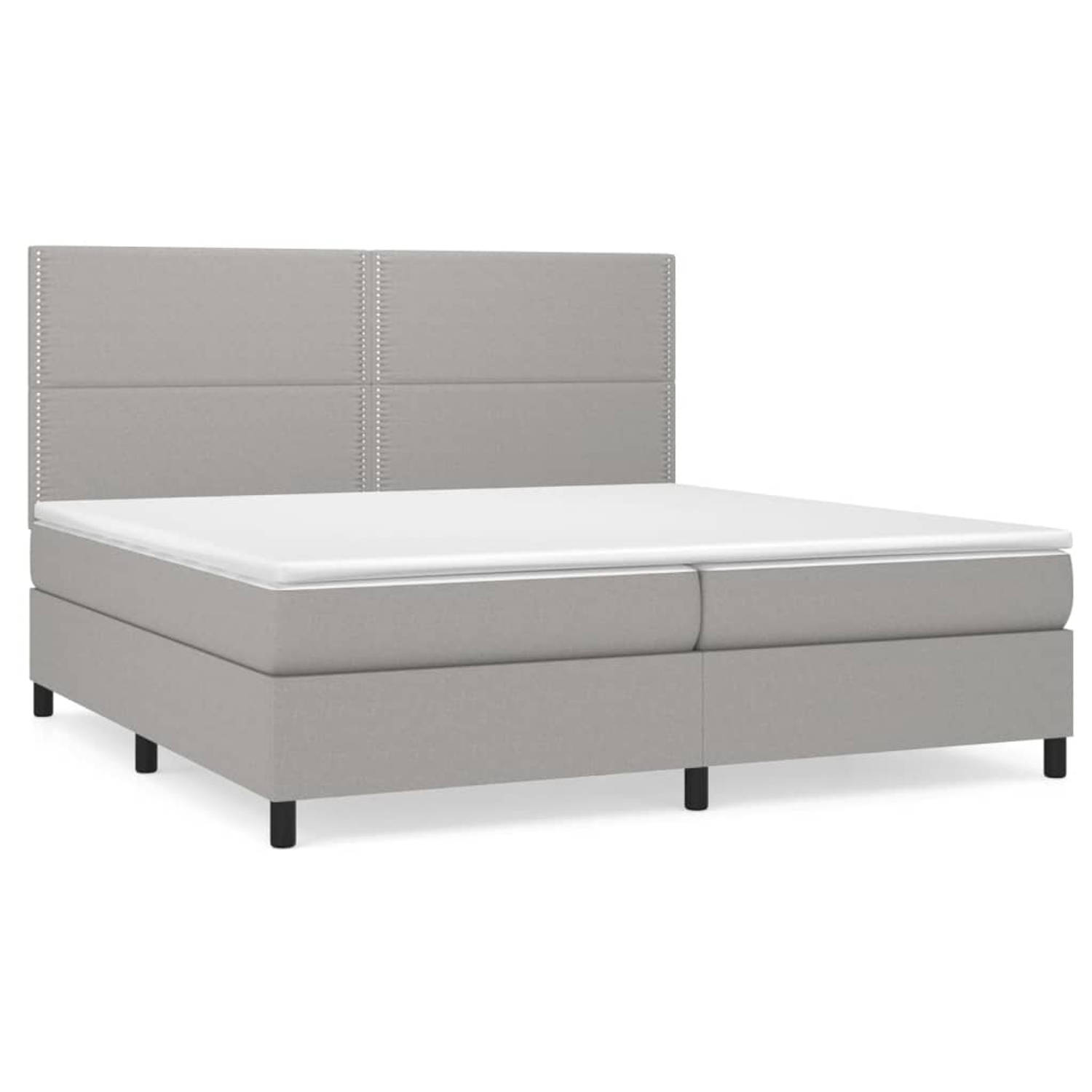 The Living Store Boxspring met matras stof lichtgrijs 200x200 cm - Boxspring - Boxsprings - Bed - Slaapmeubel - Boxspringbed - Boxspring Bed - Tweepersoonsbed - Bed Met Matras - Be