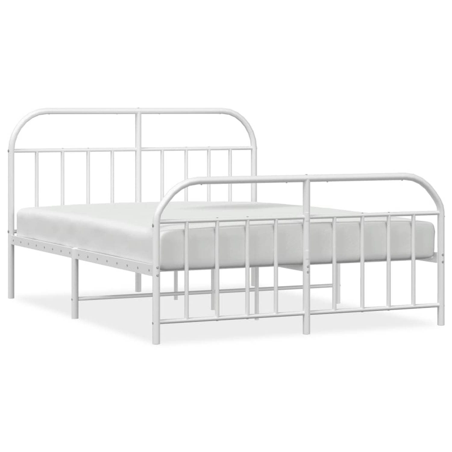 The Living Store Bedframe - Klassiek - Metaal - 207x146x100 cm - Wit