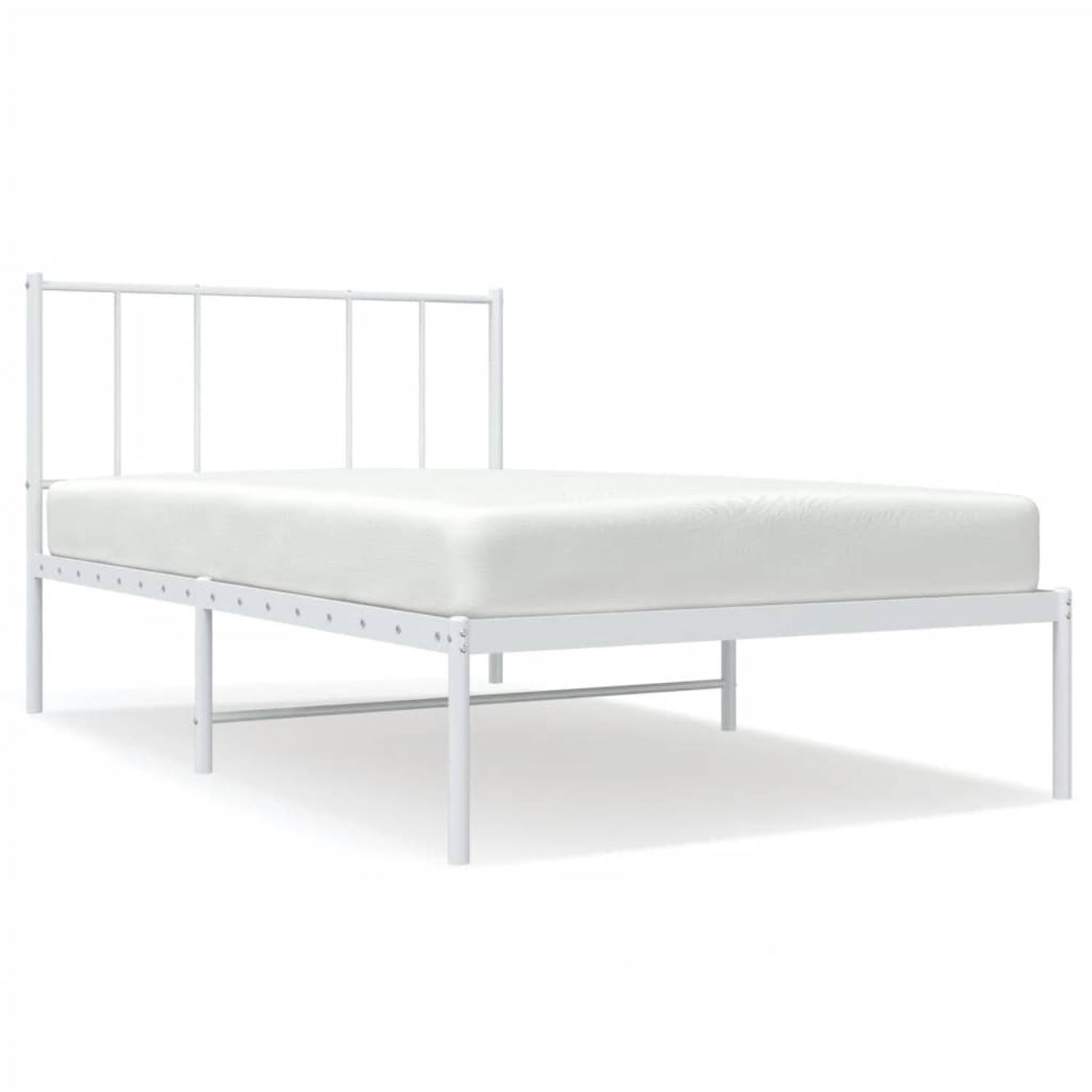 The Living Store Bedframe Classic - Staal - 207x105x90 cm - Extra opbergruimte