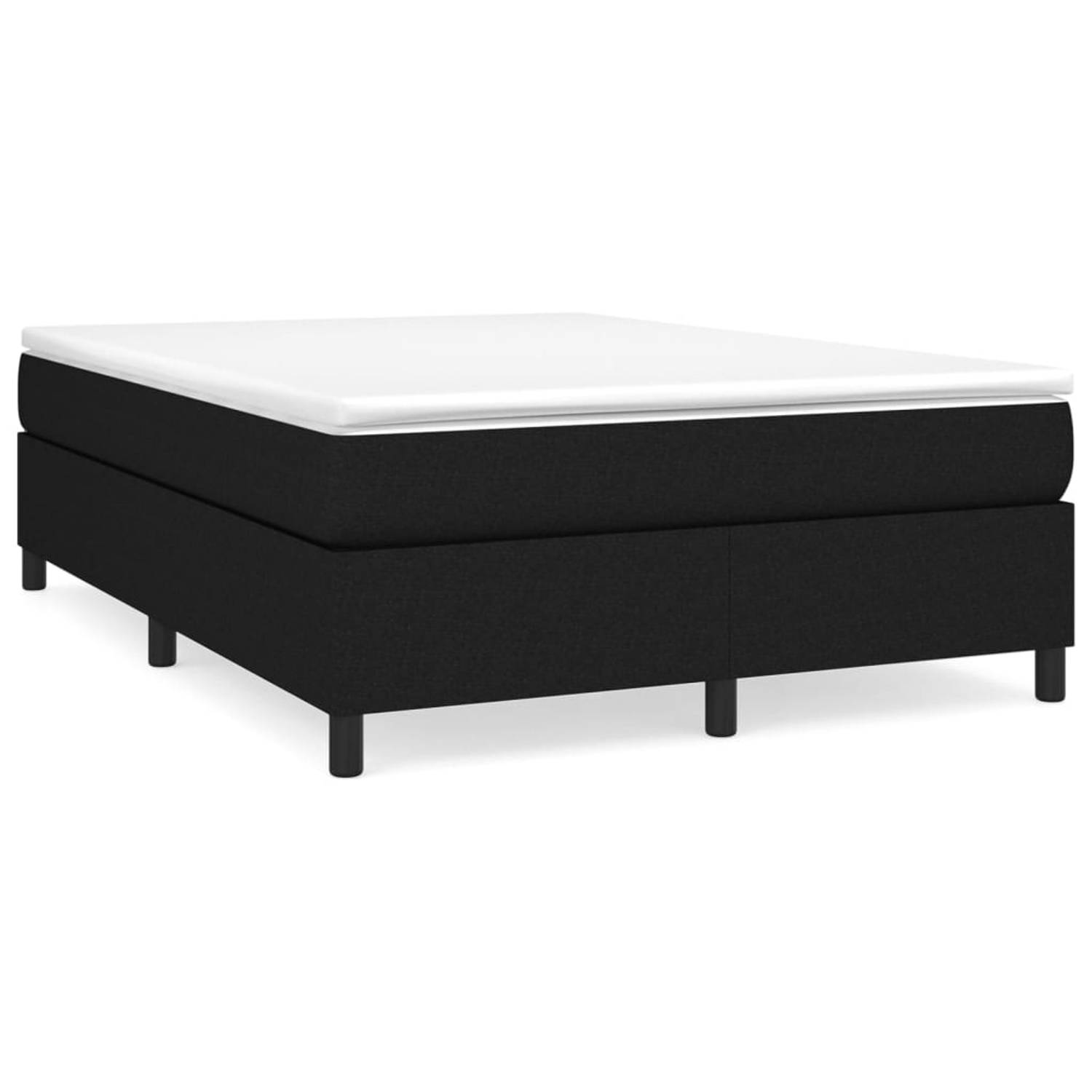 The Living Store Boxspring met matras stof zwart 140x200 cm - Boxspring - Boxsprings - Bed - Slaapmeubel - Boxspringbed - Boxspring Bed - Tweepersoonsbed - Bed Met Matras - Bedfram