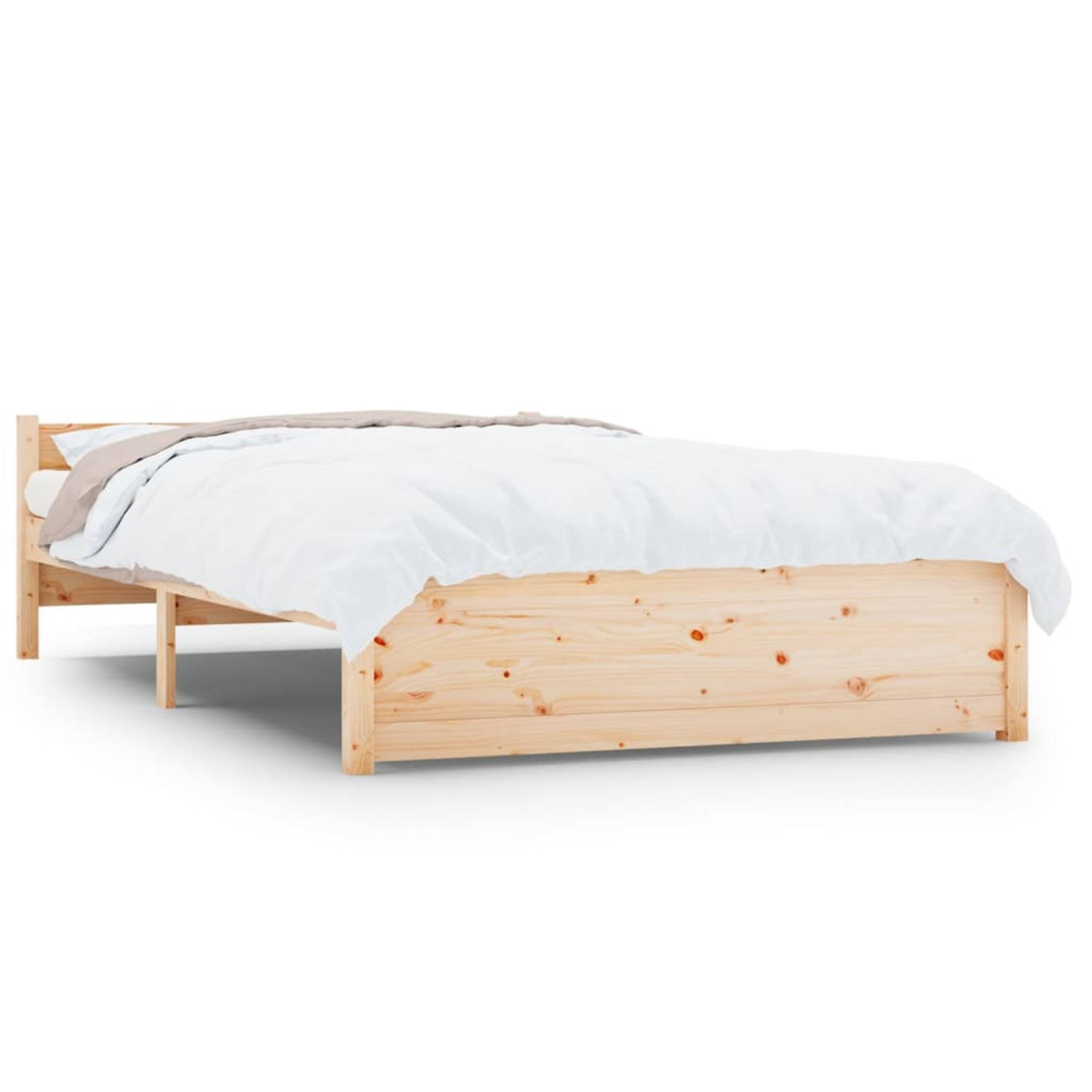 The Living Store Bedframe massief hout 135x190 cm 4FT6 Double - Bed