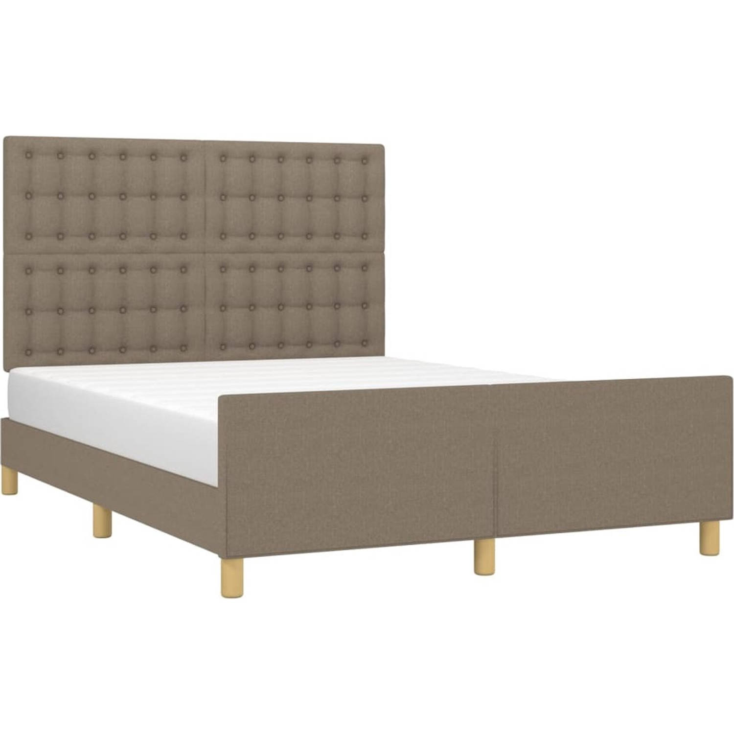 The Living Store Bedframe - Bedframe - 203 x 146 x 118/128 cm - Ken- Verstelbaar hoofdeinde