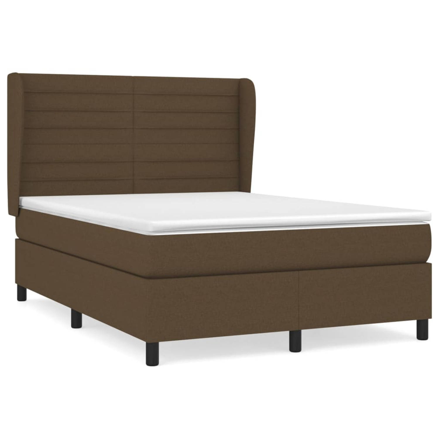 The Living Store Boxspring met matras stof donkerbruin 140x200 cm - Boxspring - Boxsprings - Bed - Slaapmeubel - Boxspringbed - Boxspring Bed - Tweepersoonsbed - Bed Met Matras - B