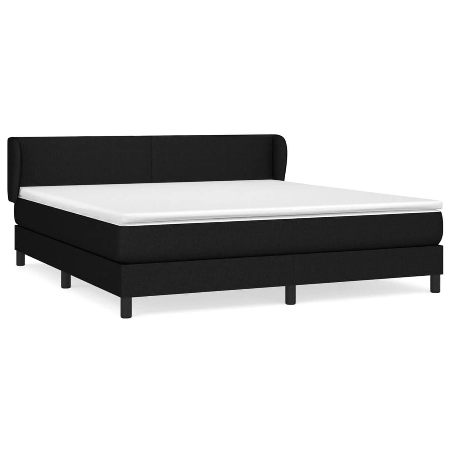 The Living Store Boxspring met matras stof zwart 180x200 cm - Bed