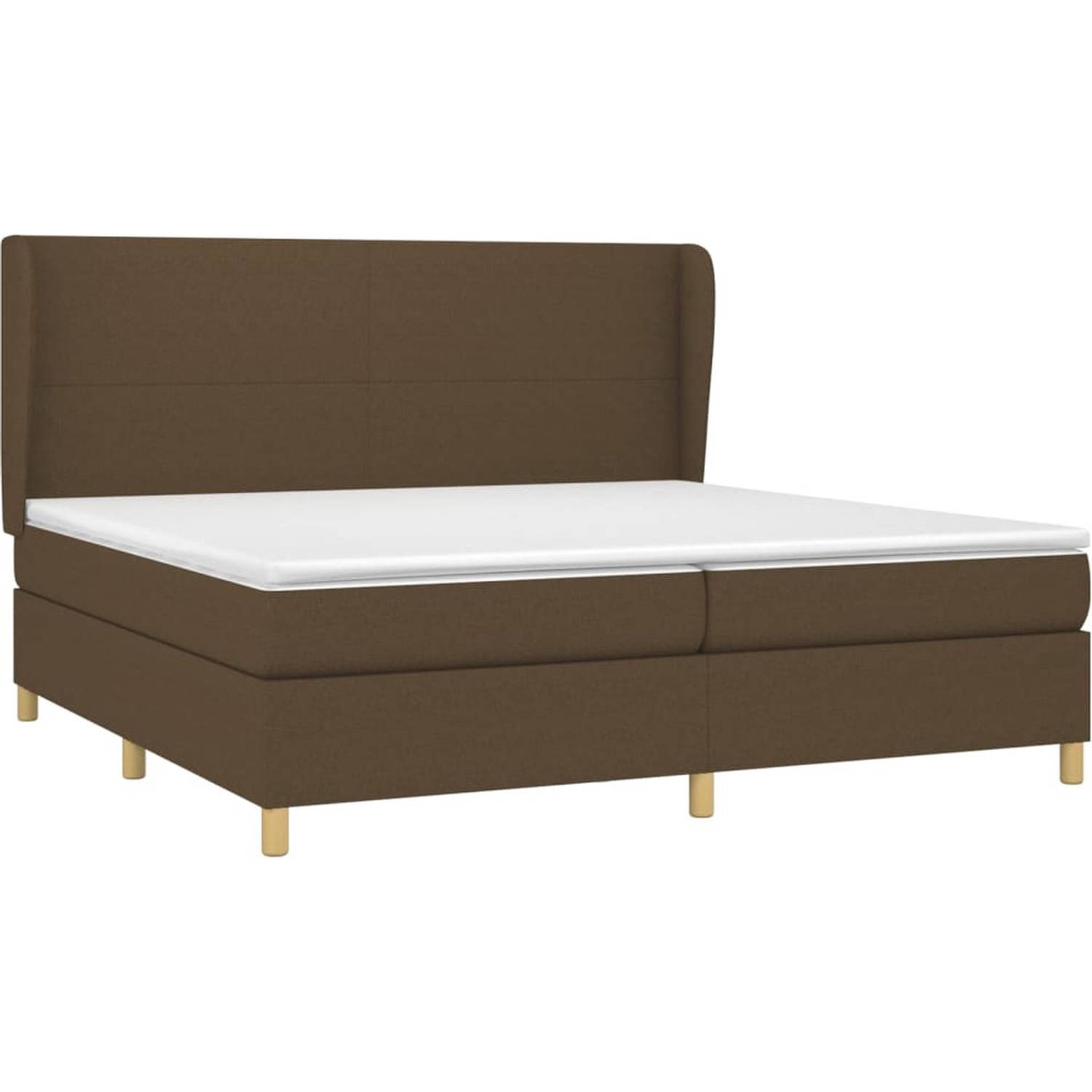The Living Store Boxspringbed - s - Bed - 203x203x118/128 cm - Donkerbruin