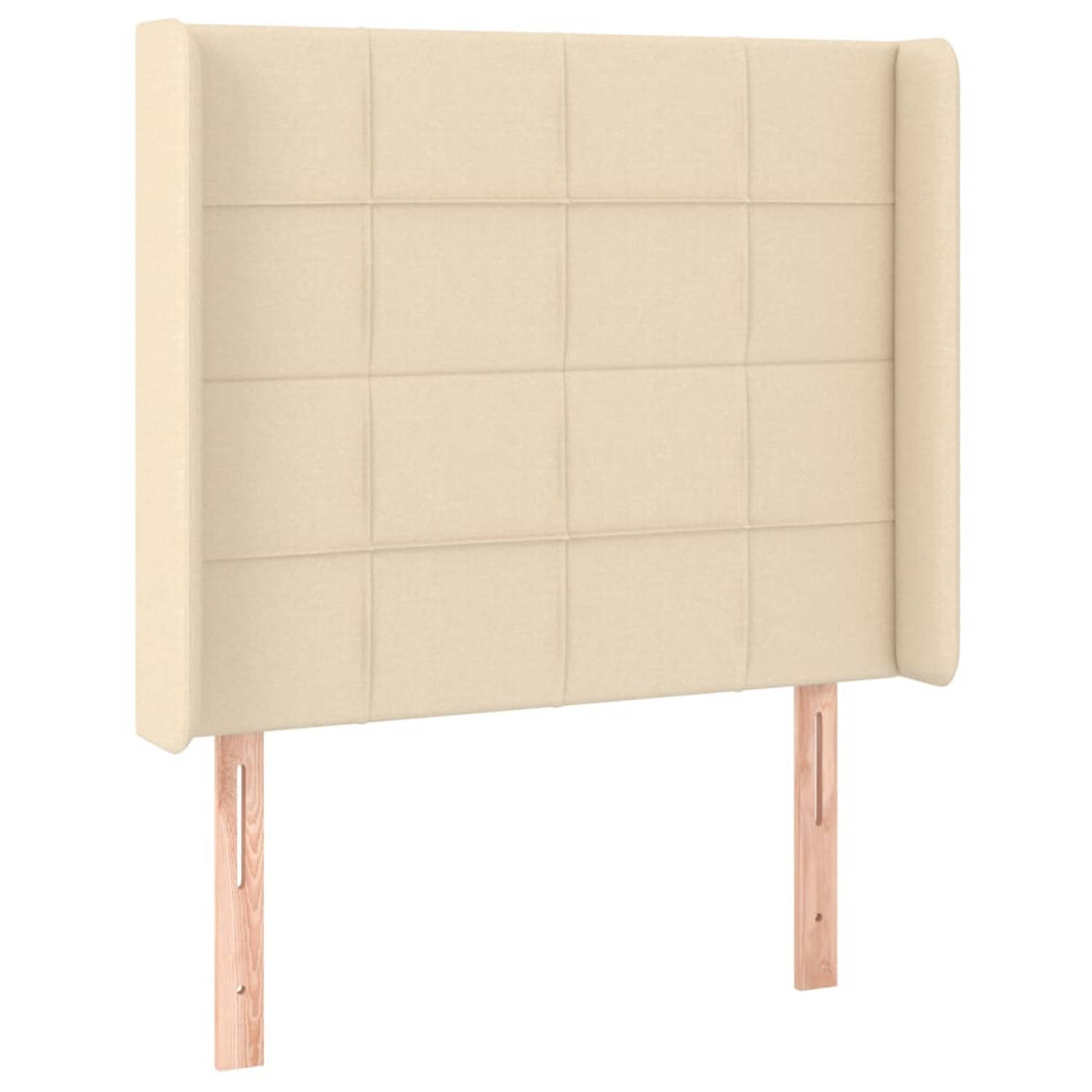 The Living Store Hoofdbord - Hoofdeind en Rand - 83x16x118/128 cm - Duurzaam materiaal - Verstelbare hoogte - Comfortabele ondersteuning - Crème kleur