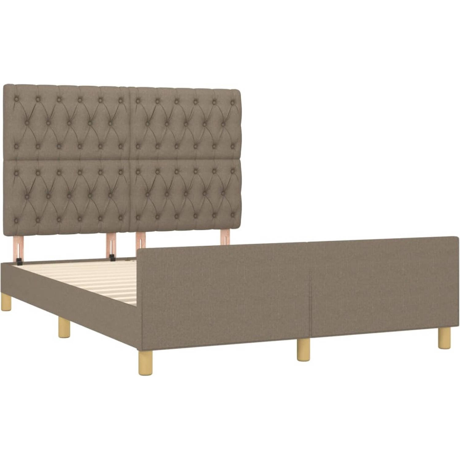 The Living Store Bedframe The Living Store Bedframes The Living Store - 203 x 146 x 118/128 cm - Taupe