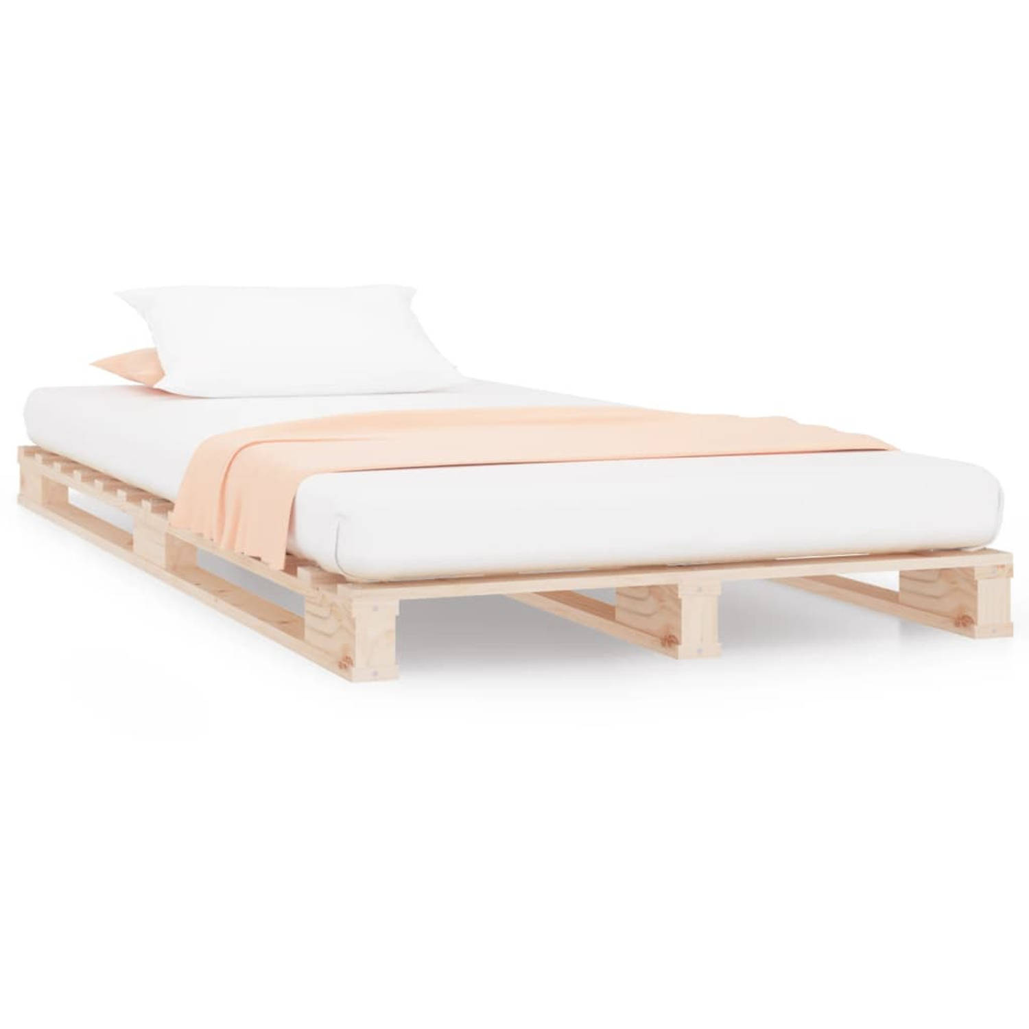 The Living Store Palletbed - 190 x 90 x 11 cm - Massief grenenhout