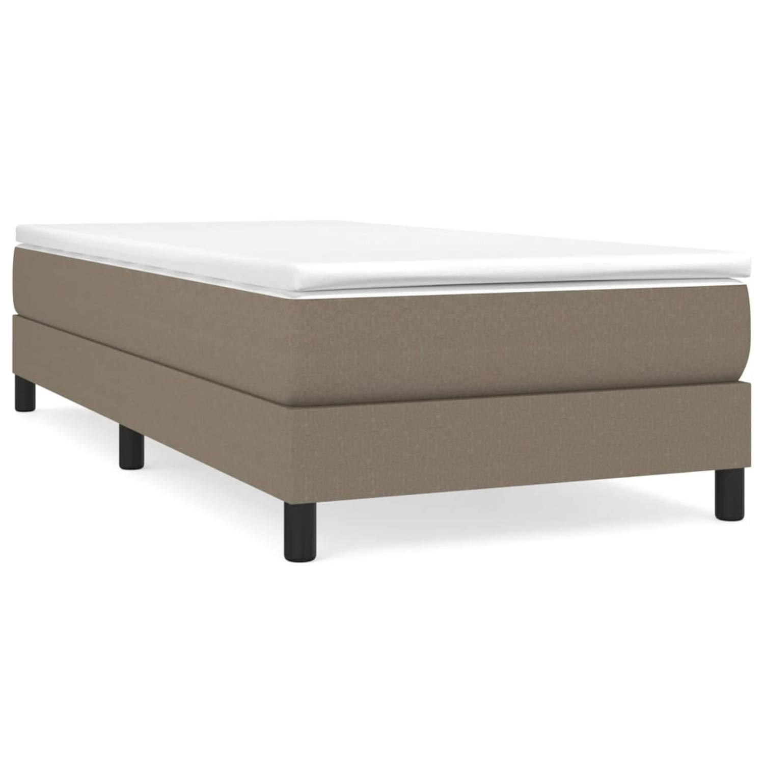 The Living Store Boxspringframe stof taupe 90x190 cm - Boxspringframe - Boxspringframes - Bed - Ledikant - Slaapmeubel - Bedframe - Bedbodem - Eenpersoonsbed - Boxspring - Bedden -