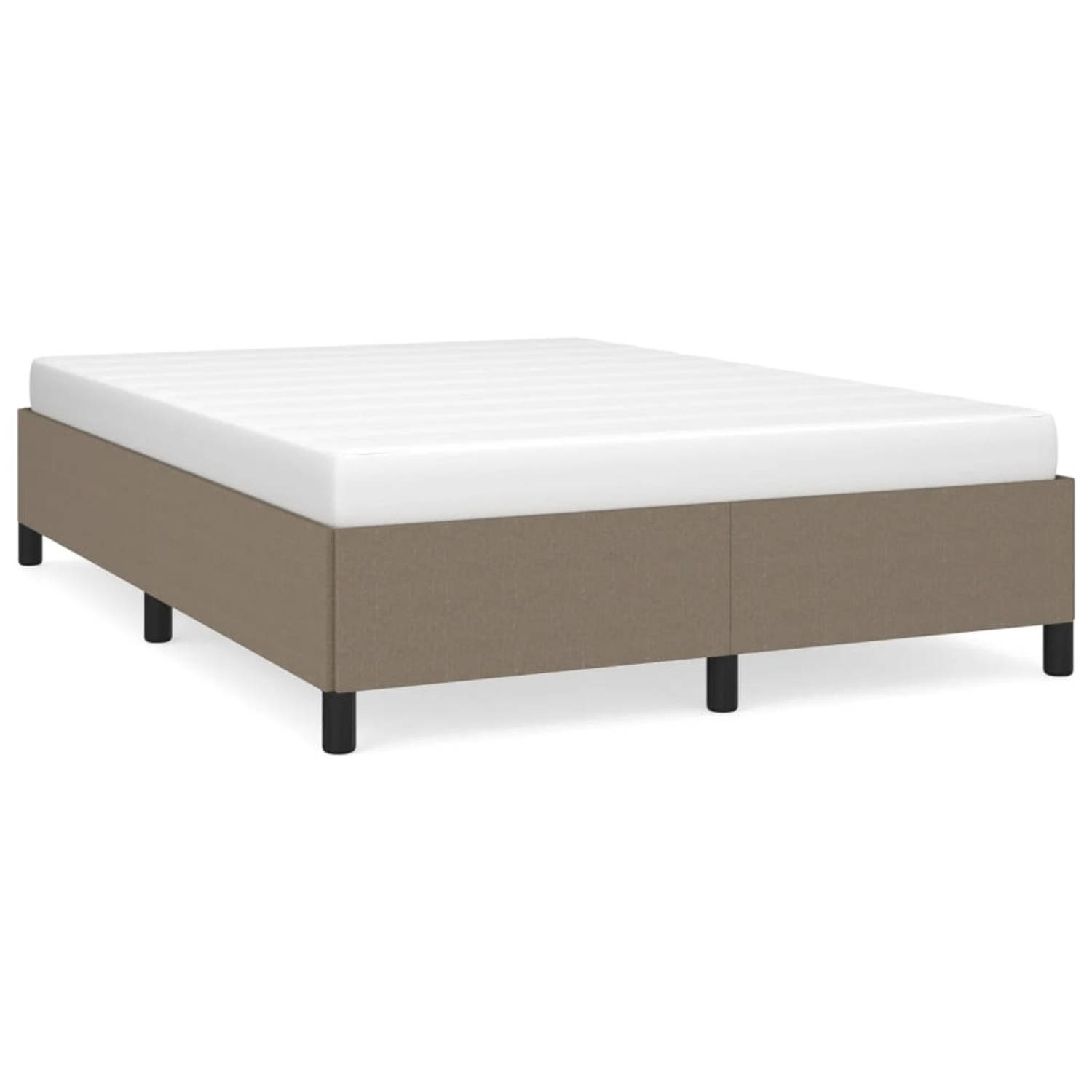 The Living Store Bedframe stof taupe 140x200 cm - Bed