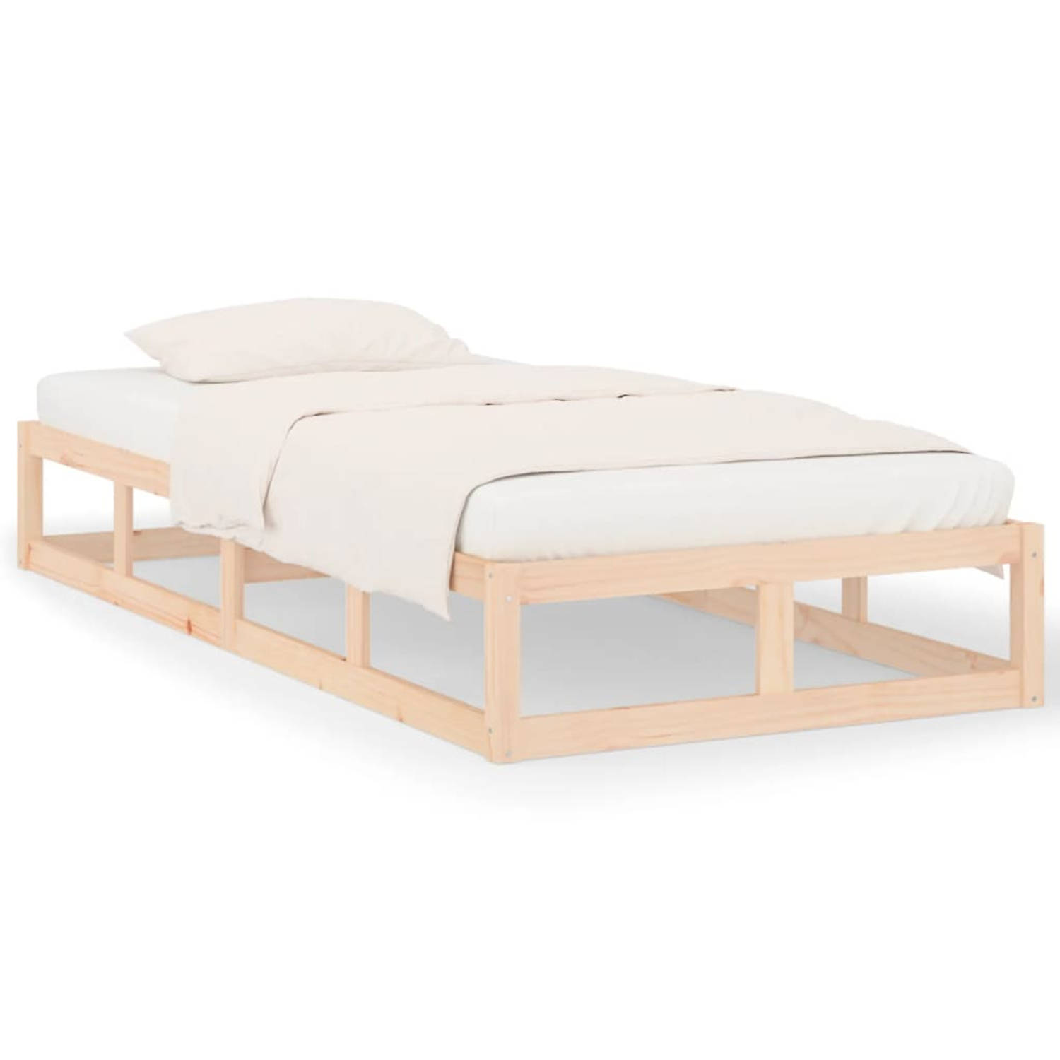 The Living Store Bedframe massief hout 100x200 cm - Bedframe - Bedframes - Bed - Bedbodem - Ledikant - Bed Frame - Massief Houten Bedframe - Slaapmeubel - Eenpersoonsbed - Bedden -