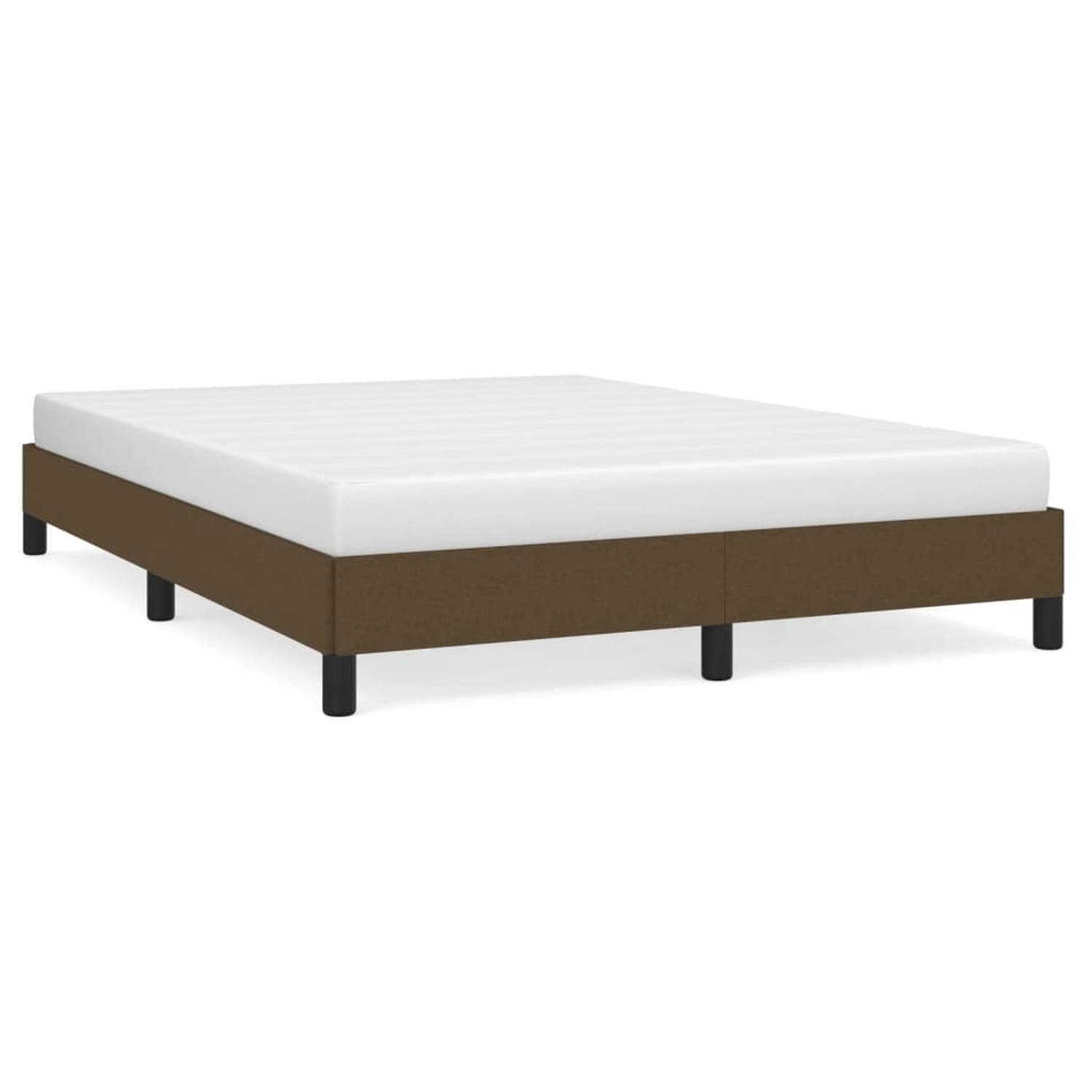 The Living Store Bedframe stof donkerbruin 140x200 cm - Bed