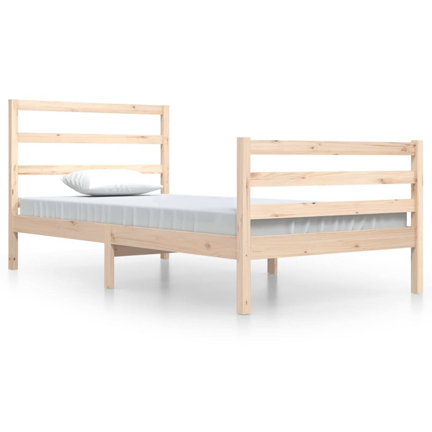 The Living Store Bedframe massief grenenhout 100x200 cm - Bedframe - Bedframes - Bed - Bedbodem - Ledikant - Bed Frame - Massief Houten Bedframe - Slaapmeubel - Eenpersoonsbed - Be