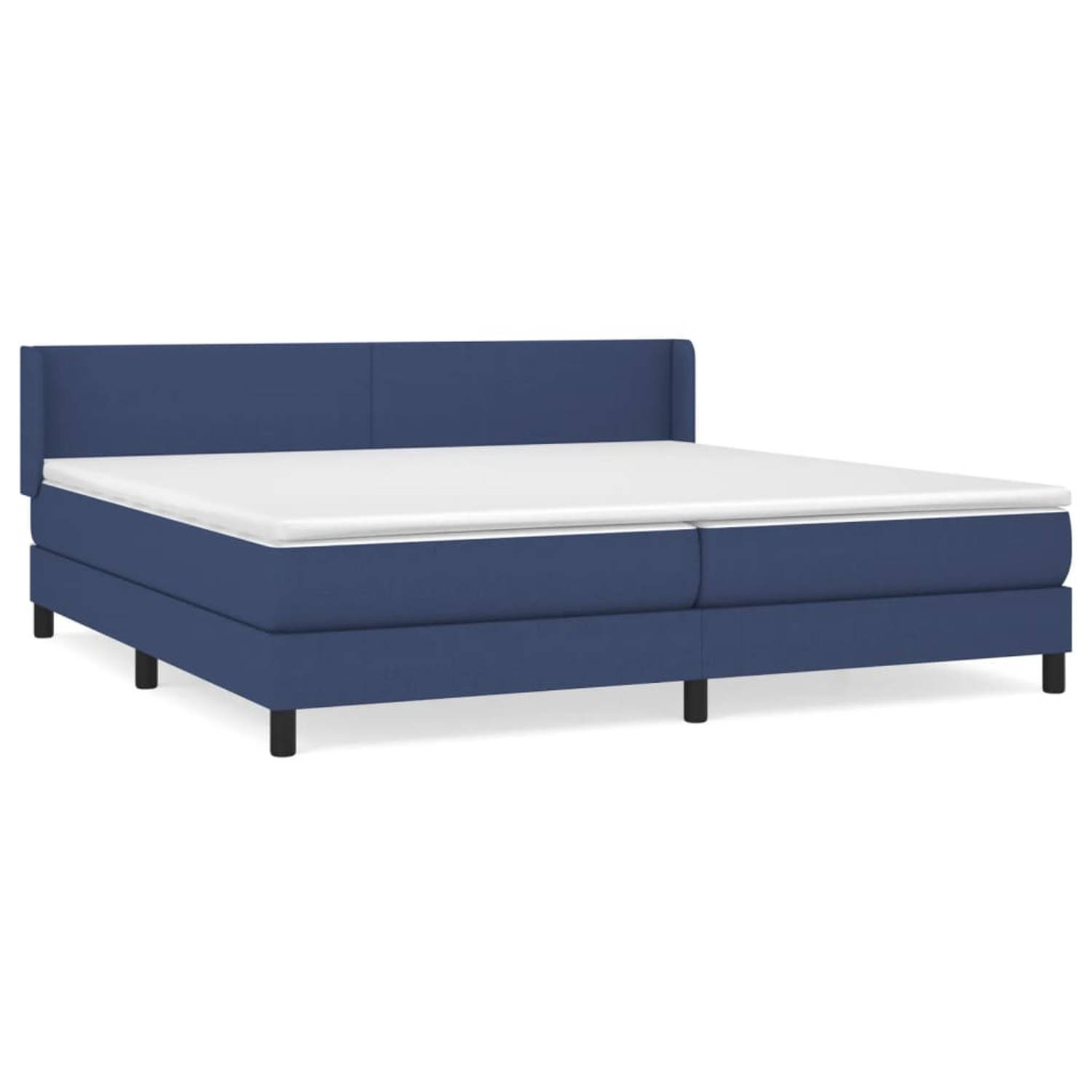 The Living Store Boxspring met matras stof blauw 200x200 cm - Boxspring - Boxsprings - Bed - Slaapmeubel - Boxspringbed - Boxspring Bed - Tweepersoonsbed - Bed Met Matras - Bedfram