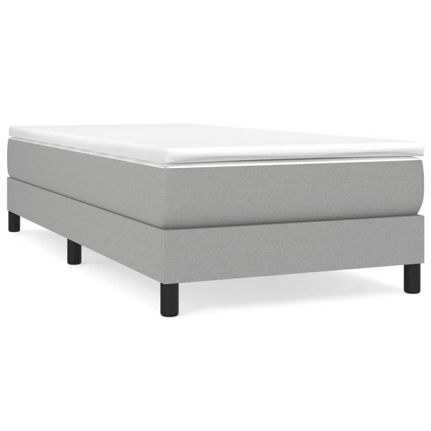 The Living Store Boxspringframe stof lichtgrijs 100x200 cm - Boxspringframe - Boxspringframes - Bed - Ledikant - Slaapmeubel - Bedframe - Bedbodem - Eenpersoonsbed - Boxspring - Be