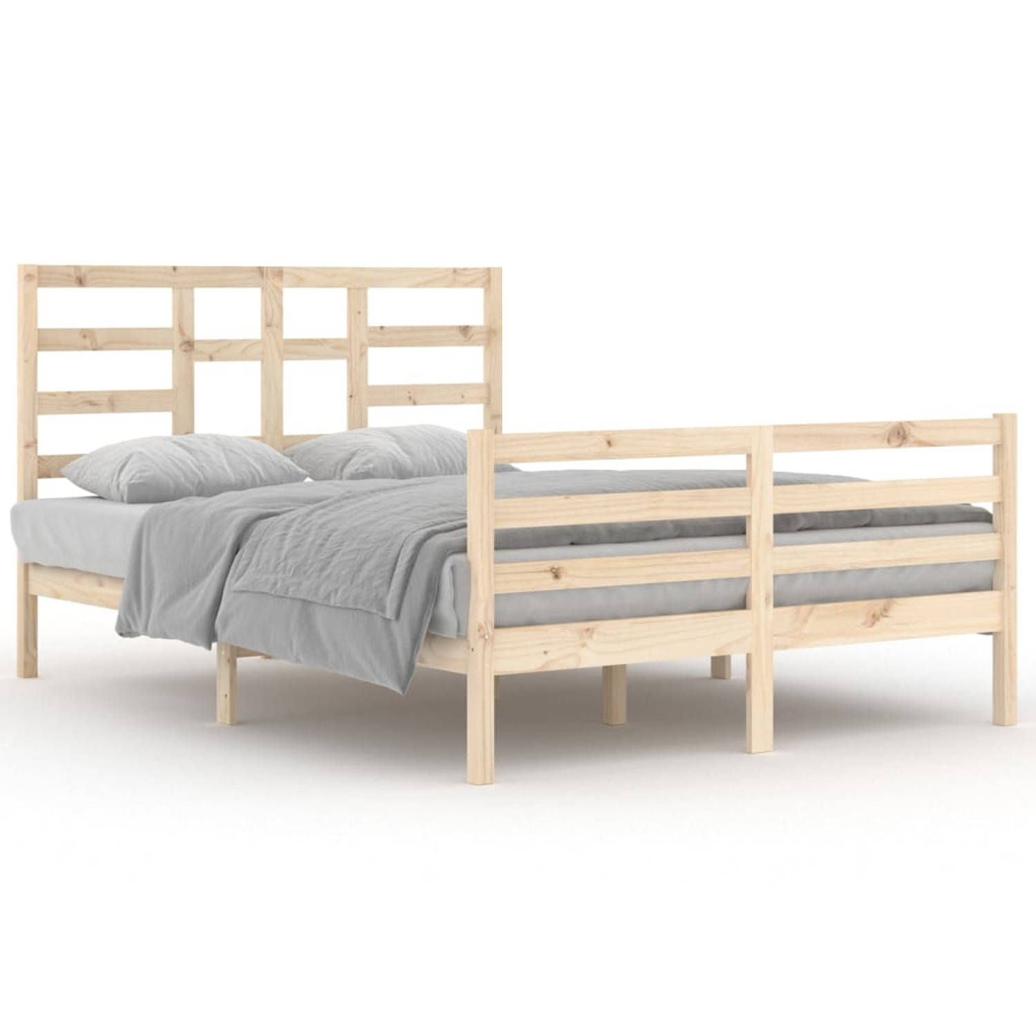 The Living Store Bedframe massief hout 140x200 cm - Bedframe - Bedframes - Bed - Bedbodem - Ledikant - Bed Frame - Massief Houten Bedframe - Slaapmeubel - Tweepersoonsbed - Bedden