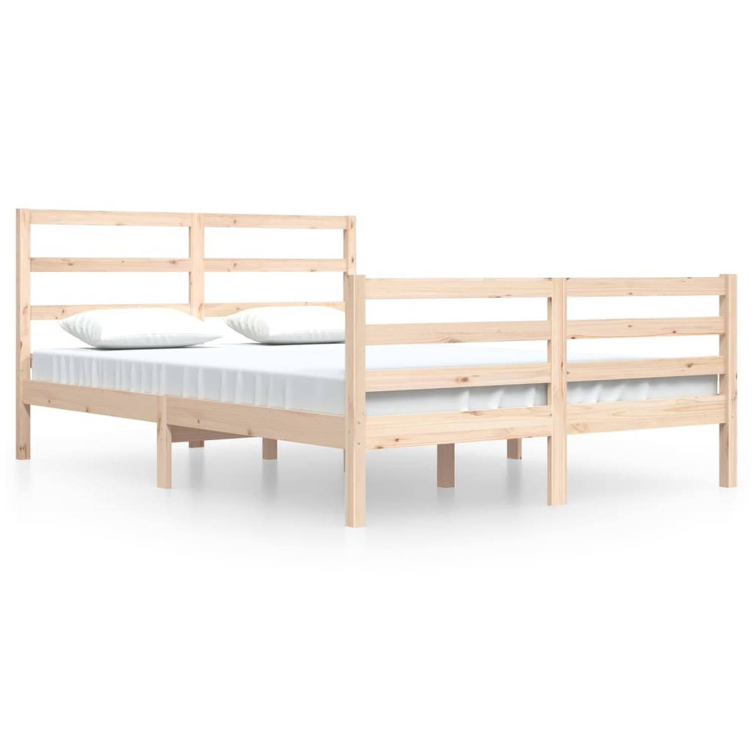 The Living Store Bedframe massief grenenhout 160x200 cm - Bedframe - Bedframes - Bed - Bedbodem - Ledikant - Bed Frame - Massief Houten Bedframe - Slaapmeubel - Bedden - Bedbodems