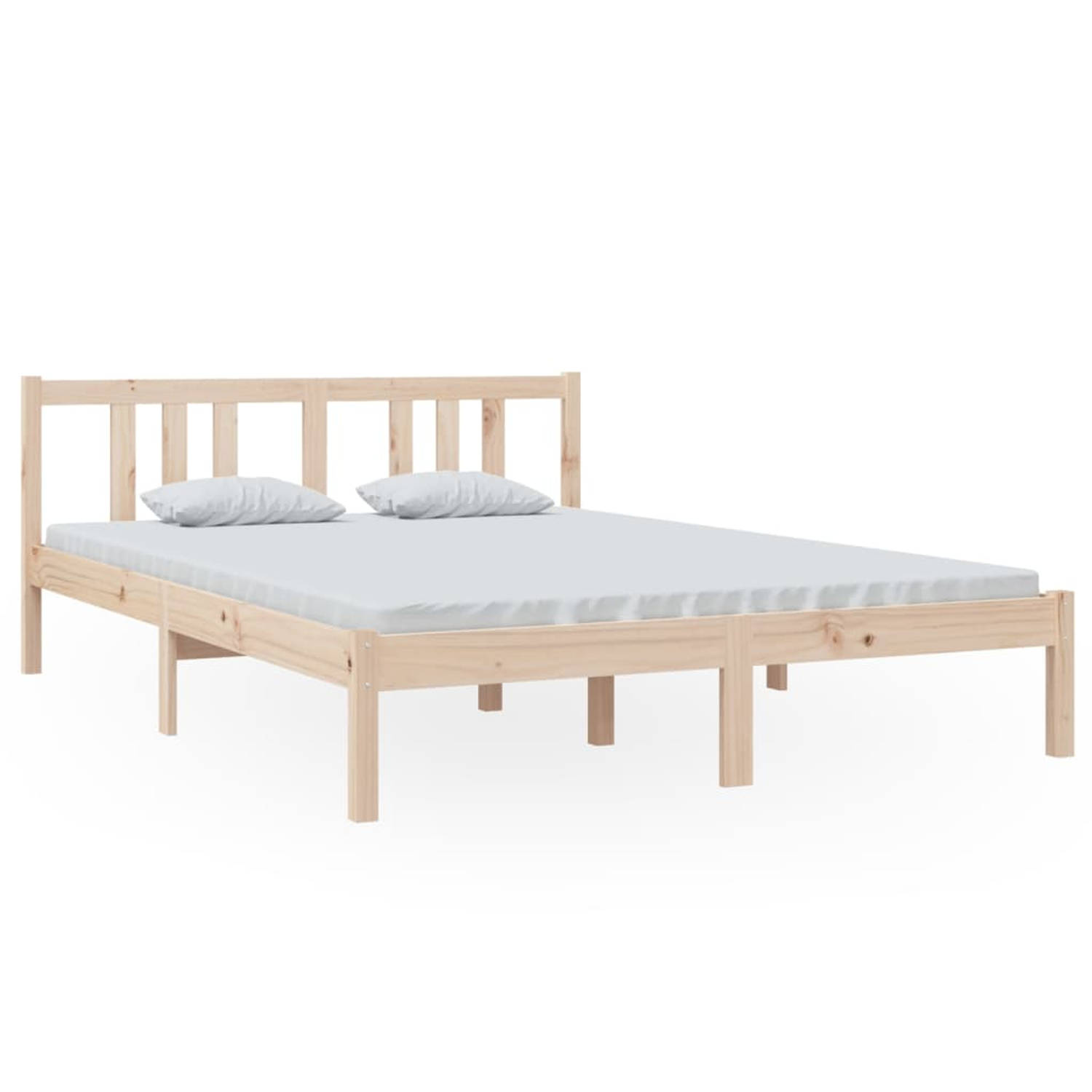 The Living Store Bedframe massief hout 140x200 cm - Bedframe - Bedframes - Bed - Bedbodem - Ledikant - Bed Frame - Massief Houten Bedframe - Slaapmeubel - Tweepersoonsbed - Bedden