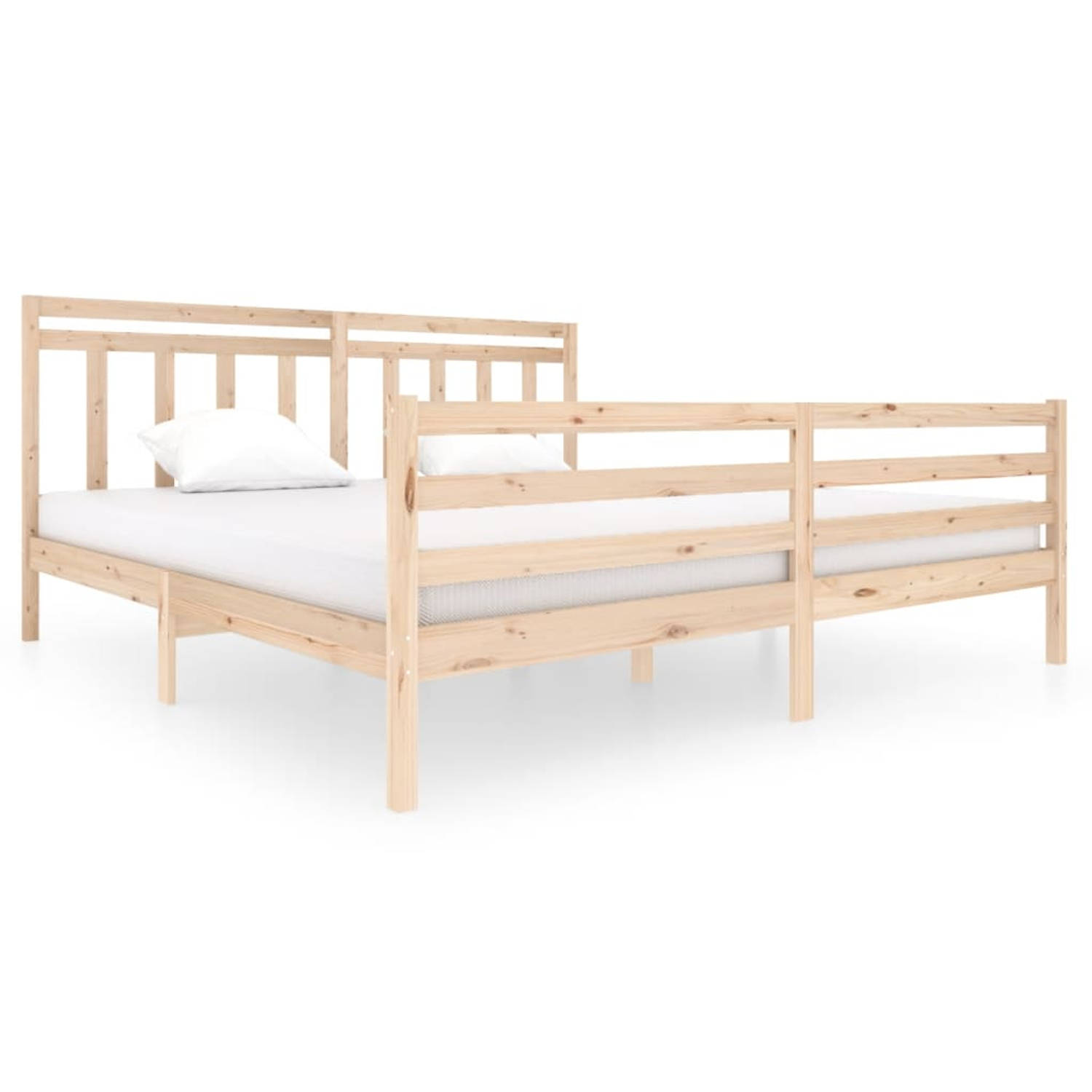The Living Store Bedframe massief hout 200x200 cm - Bedframe - Bedframes - Tweepersoonsbed - Bed - Bedombouw - Dubbel Bed - Frame - Bed Frame - Ledikant - Bedframe Met Hoofdeinde -