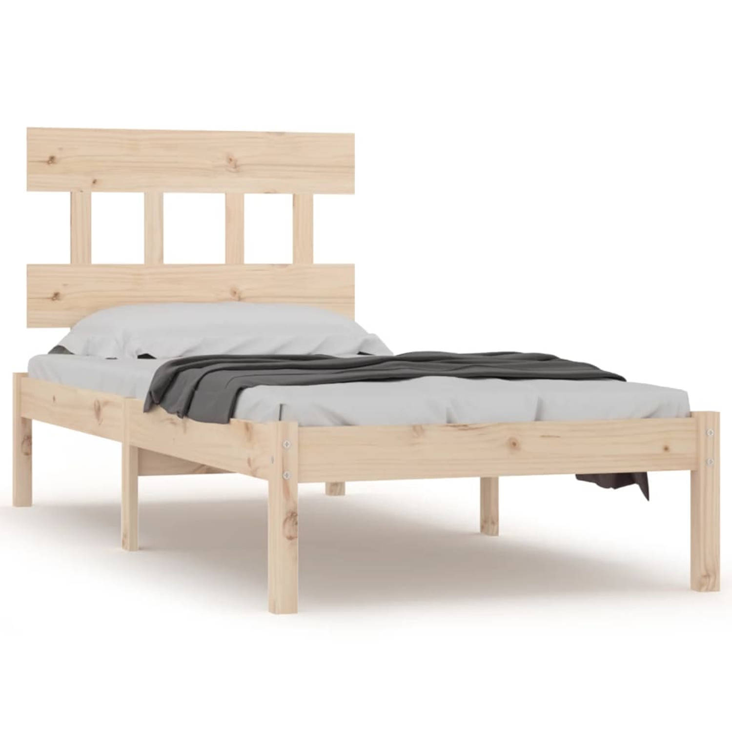 The Living Store Bedframe massief hout 100x200 cm - Bedframe - Bedframes - Eenpersoonsbed - Bed - Bedombouw - Frame - Bed Frame - Ledikant - Bedframe Met Hoofdeinde - Eenpersoonsbe