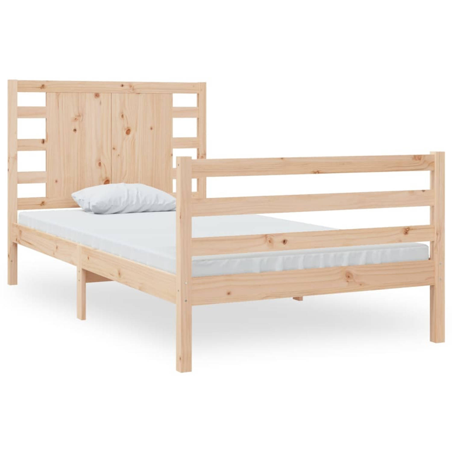 The Living Store Bedframe massief grenenhout 100x200 cm - Bedframe - Bedframes - Bed - Bedbodem - Ledikant - Bed Frame - Massief Houten Bedframe - Slaapmeubel - Eenpersoonsbed - Be