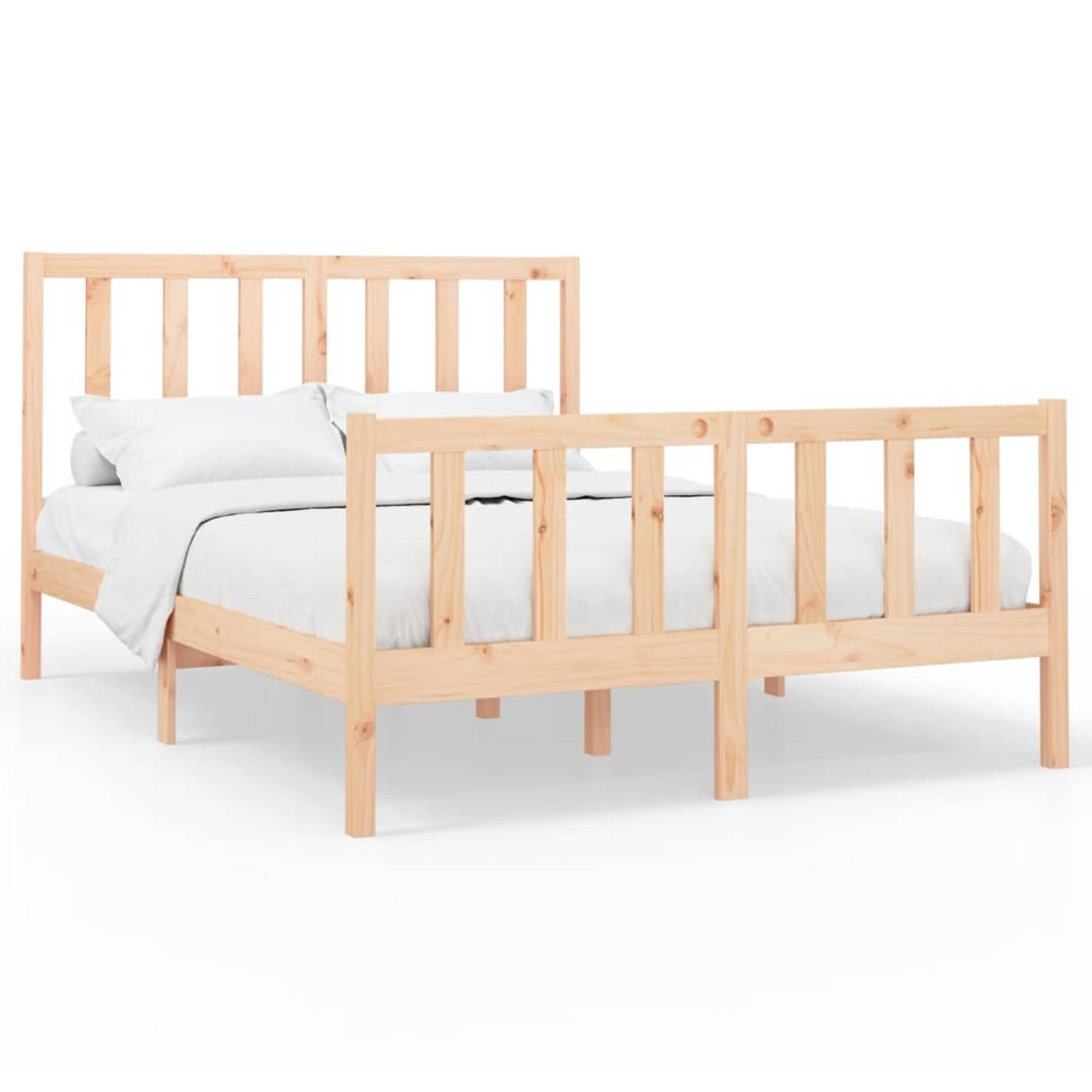 The Living Store Bedframe massief grenenhout 140x200 cm - Bedframe - Bedframes - Bed - Bedbodem - Ledikant - Bed Frame - Massief Houten Bedframe - Slaapmeubel - Tweepersoonsbed - B