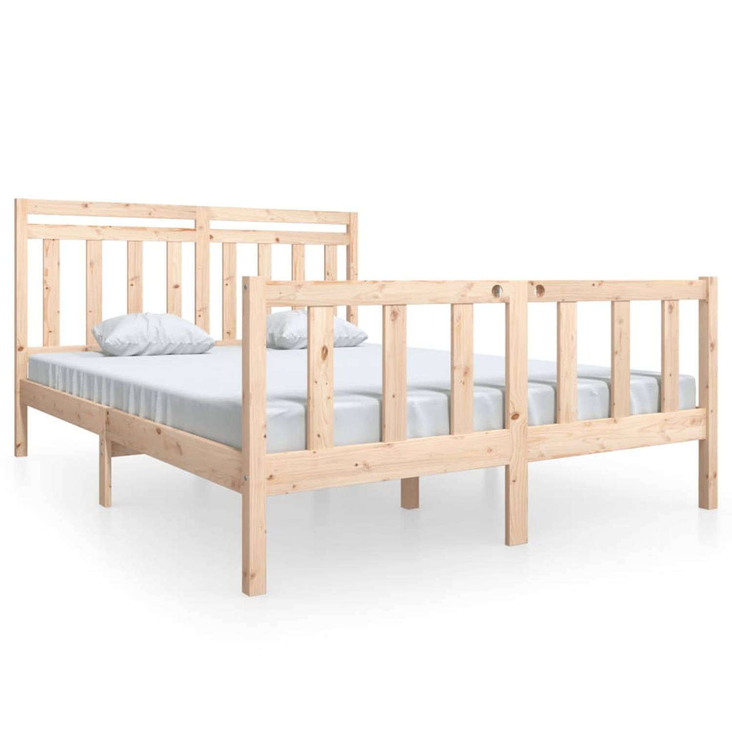 The Living Store Bedframe massief hout 160x200 cm - Bedframe - Bedframes - Tweepersoonsbed - Bed - Bedombouw - Dubbel Bed - Frame - Bed Frame - Ledikant - Bedframe Met Hoofdeinde -