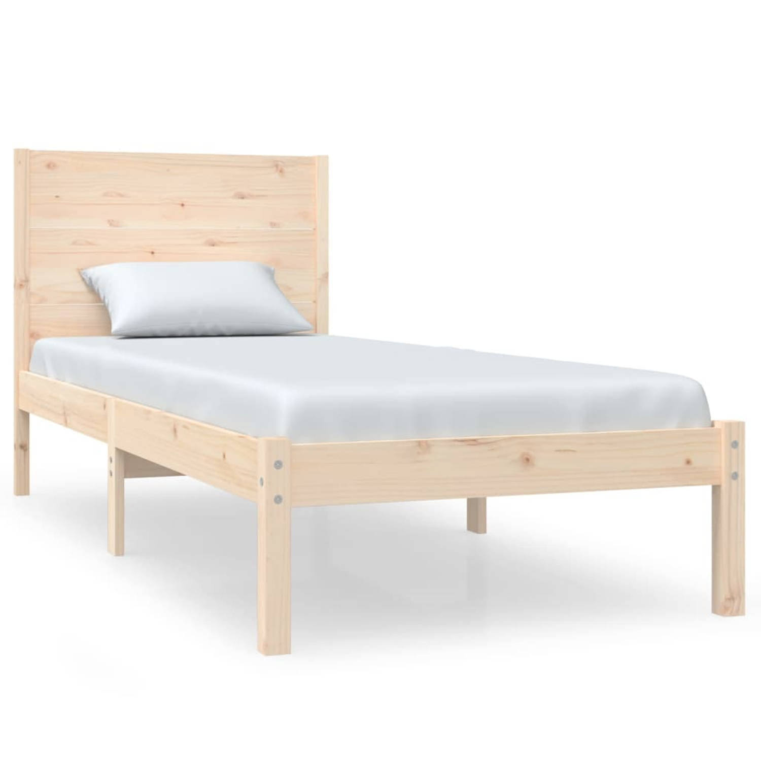 The Living Store Bedframe massief grenenhout 100x200 cm - Bedframe - Bedframes - Eenpersoonsbed - Bed - Bedombouw - Ledikant - Houten Bedframe - Eenpersoonsbedden - Bedden - Bedomb