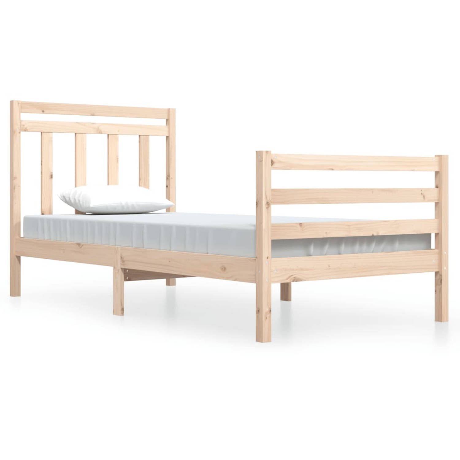 The Living Store Bedframe massief hout 100x200 cm - Bedframe - Bedframes - Eenpersoonsbed - Bed - Bedombouw - Ledikant - Houten Bedframe - Eenpersoonsbedden - Bedden - Bedombouwen