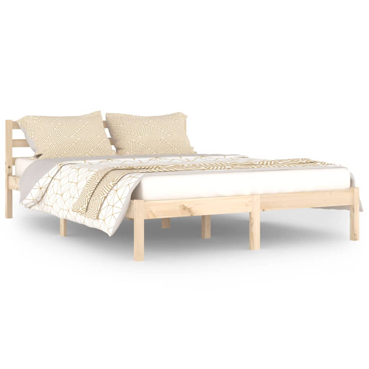 The Living Store Bedframe massief grenenhout 140x200 cm - Bedframe - Bedframes - Bed - Bedbodem - Ledikant - Bed Frame - Massief Houten Bedframe - Slaapmeubel - Bedden - Bedbodems