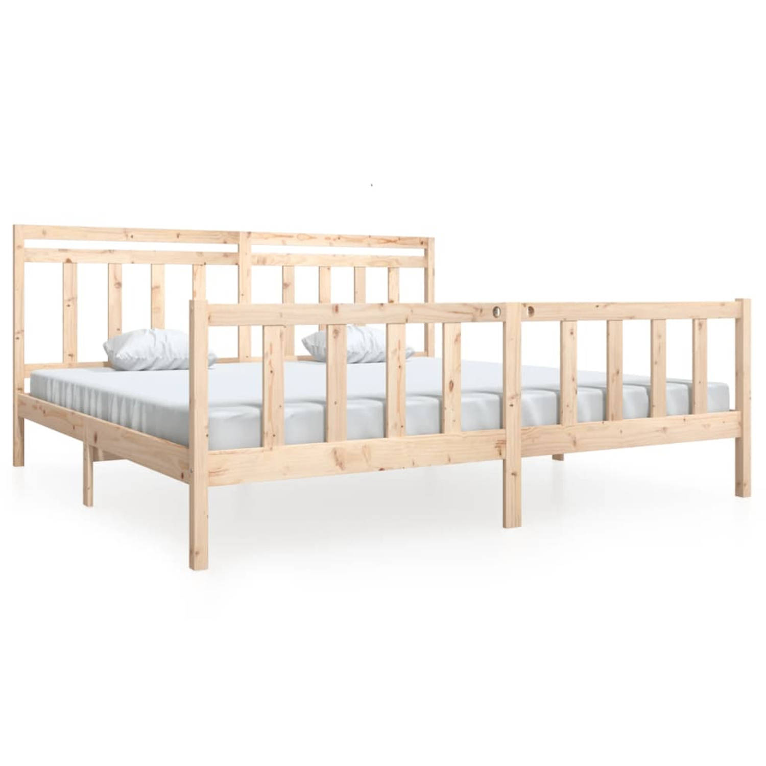 The Living Store Bedframe massief hout 200x200 cm - Bedframe - Bedframes - Tweepersoonsbed - Bed - Bedombouw - Dubbel Bed - Frame - Bed Frame - Ledikant - Bedframe Met Hoofdeinde -