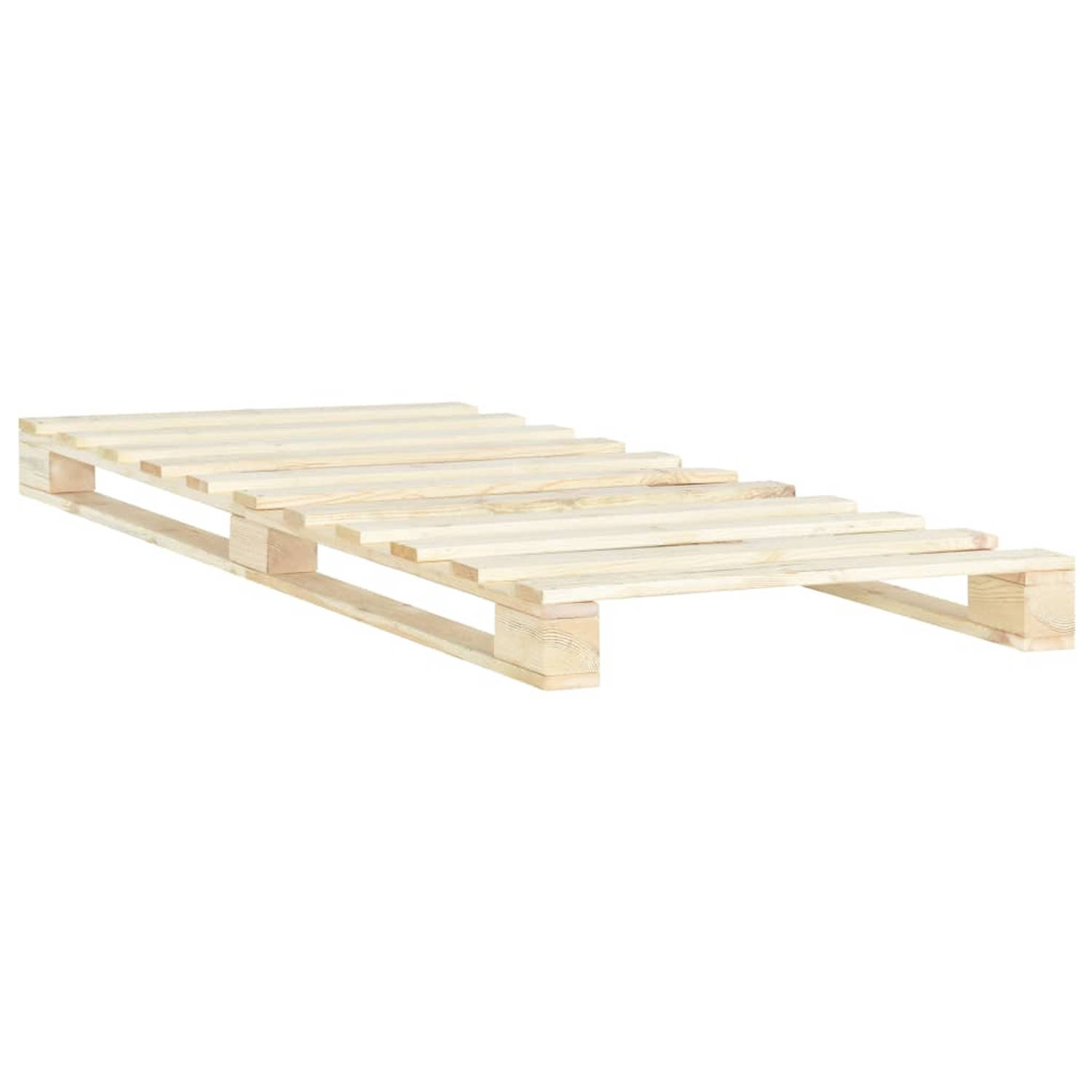 The Living Store Bedframe pallet massief grenenhout 100x200 cm - Bed