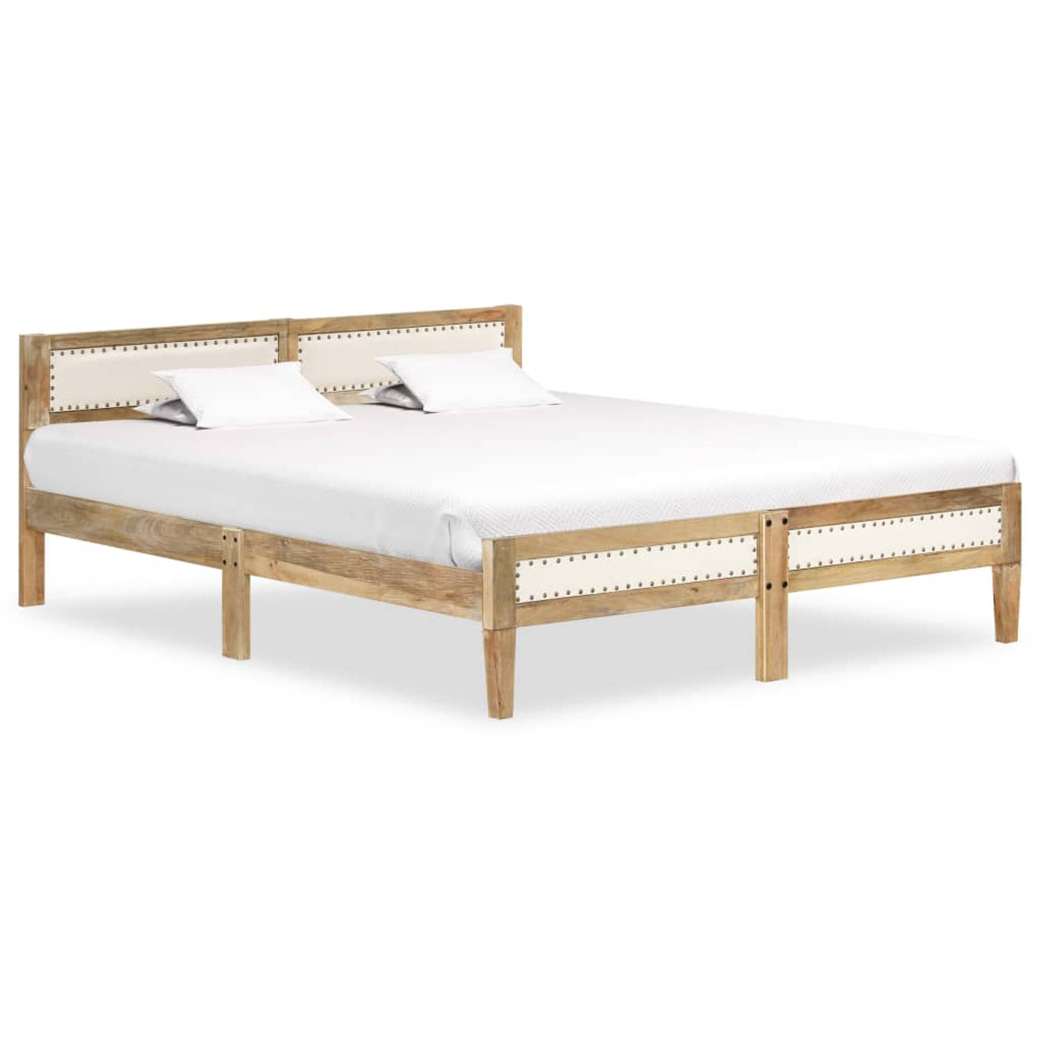 The Living Store Bedframe massief mangohout 140 cm - Bedframe - Bedframes - Bed Frame - Bed Frames - Bed - Bedden - Houten Bedframe - Houten Bedframes - 2-persoonsbed - 2