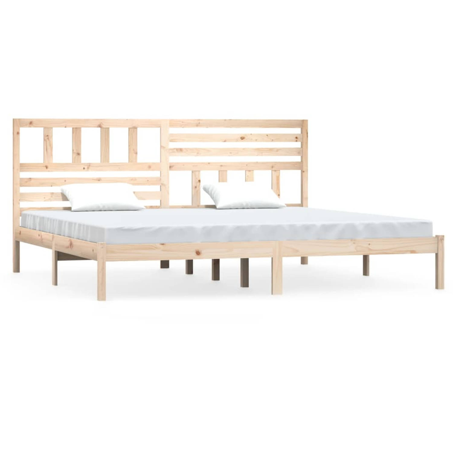 The Living Store Bedframe massief grenenhout 200x200 cm - Bedframe - Bedframes - Eenpersoonsbed - Bed - Bedombouw - Frame - Bed Frame - Ledikant - Bedframe Met Hoofdeinde - Eenpers