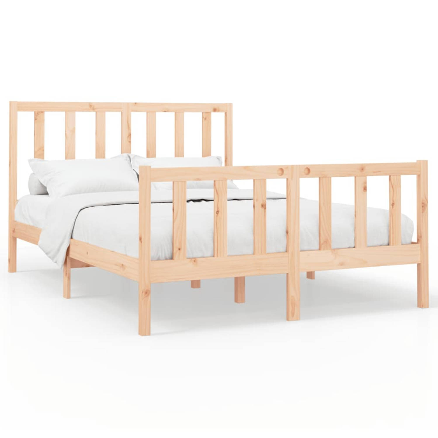 The Living Store Bedframe massief grenenhout 160x200 cm - Bedframe - Bedframes - Bed - Bedbodem - Ledikant - Bed Frame - Massief Houten Bedframe - Slaapmeubel - Tweepersoonsbed - B