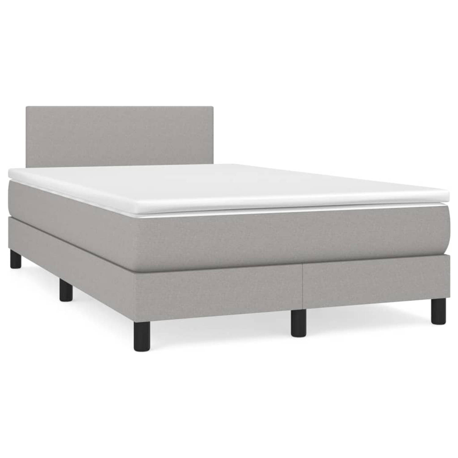 The Living Store Boxspring met matras stof lichtgrijs 120x200 cm - Boxspring - Boxsprings - Bed - Slaapmeubel - Boxspringbed - Boxspring Bed - Tweepersoonsbed - Bed Met Matras - Be