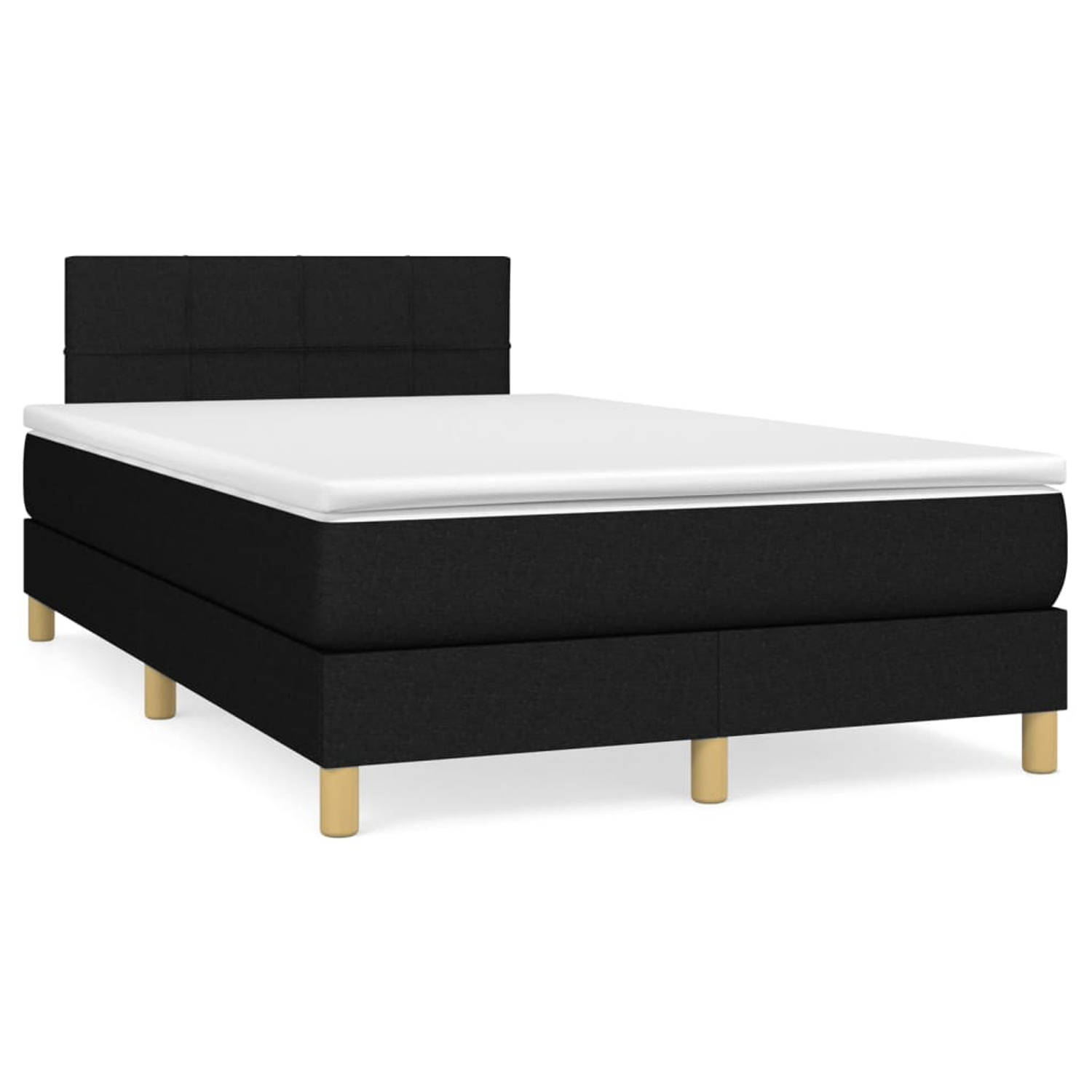 The Living Store Boxspring met matras stof zwart 120x200 cm - Boxspring - Boxsprings - Bed - Slaapmeubel - Boxspringbed - Boxspring Bed - Tweepersoonsbed - Bed Met Matras - Bedfram