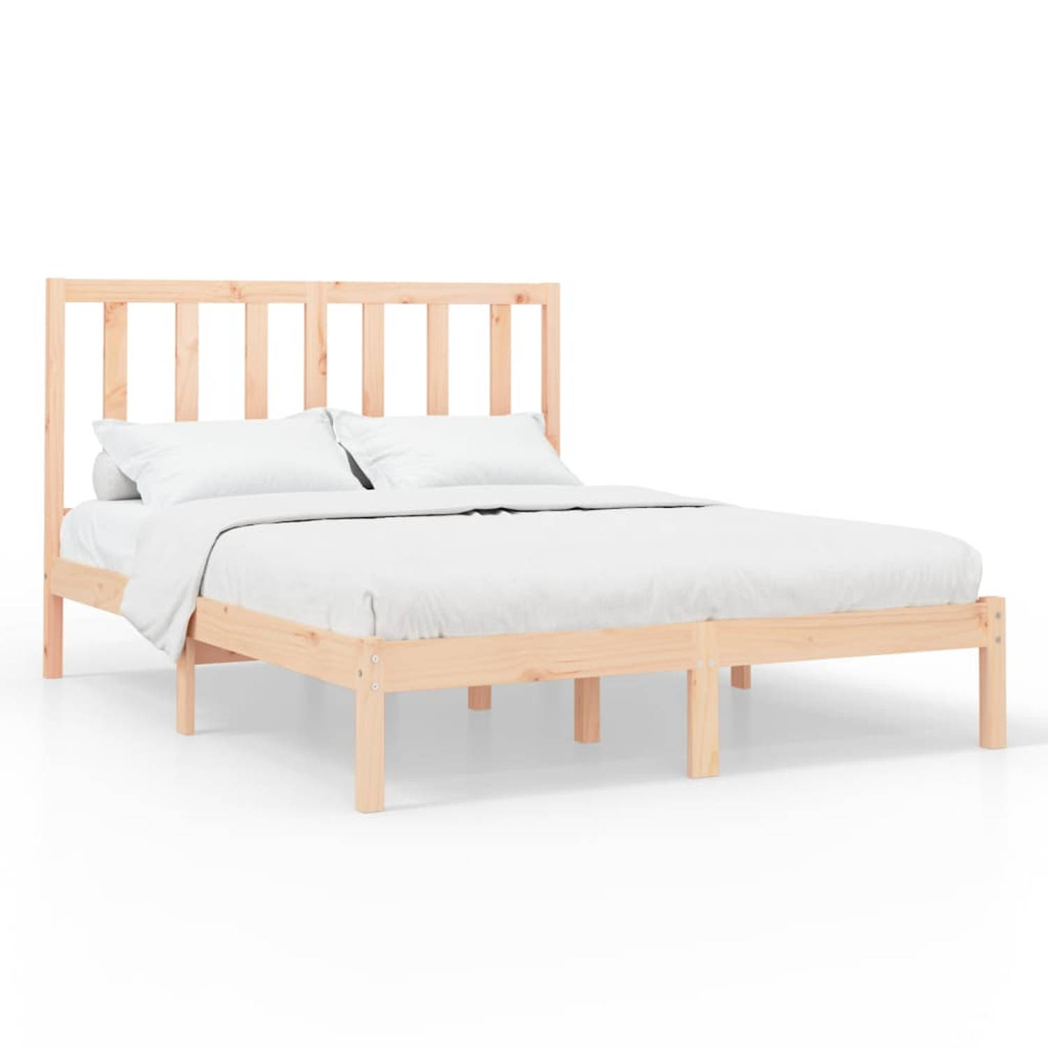 The Living Store Bedframe massief hout 120x200 cm - Bedframe - Bedframes - Tweepersoonsbed - Bed - Bedombouw - Dubbel Bed - Frame - Bed Frame - Ledikant - Bedframe Met Hoofdeinde -