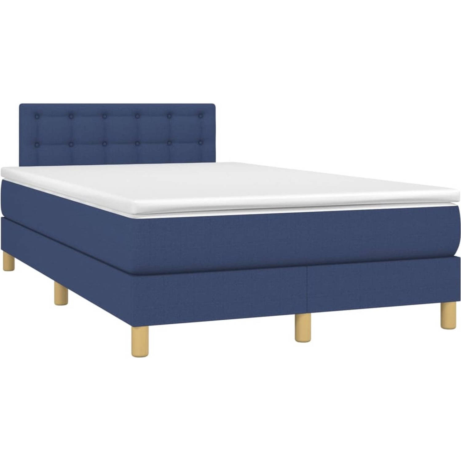 The Living Store Bed - Blauw - Boxspring 120x200 - LED