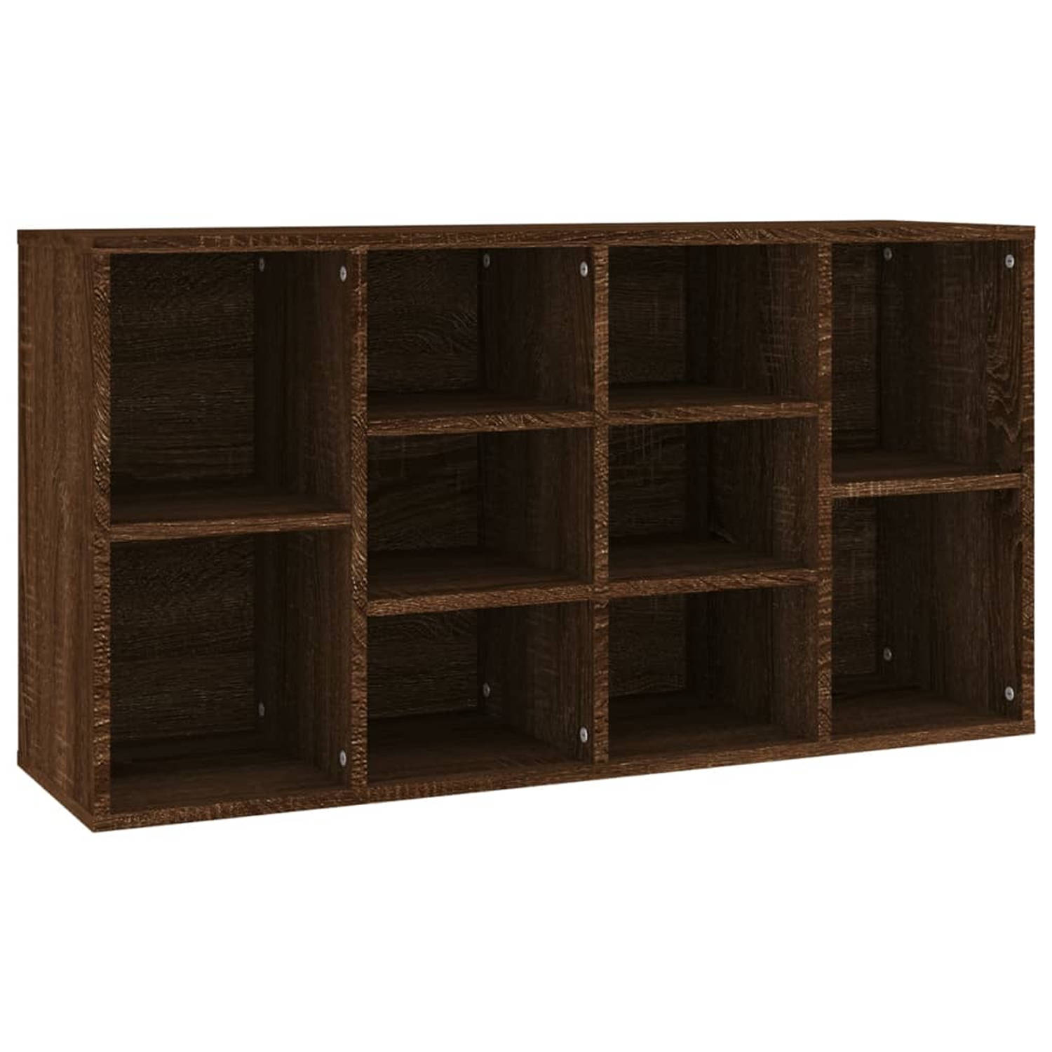 The Living Store Schoenenkast Modern 10 vakken - 103x30x54.5cm - Bruineiken