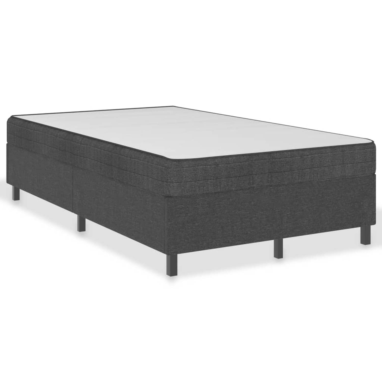 The Living Store Boxspring stof donkergrijs 120x200 cm - Boxspring - Boxsprings - Boxspringbed - Boxspringbedden - Hotelbed - Hotelbedden - Bed - Bedden - Tweepersoonsbed - Tweeper