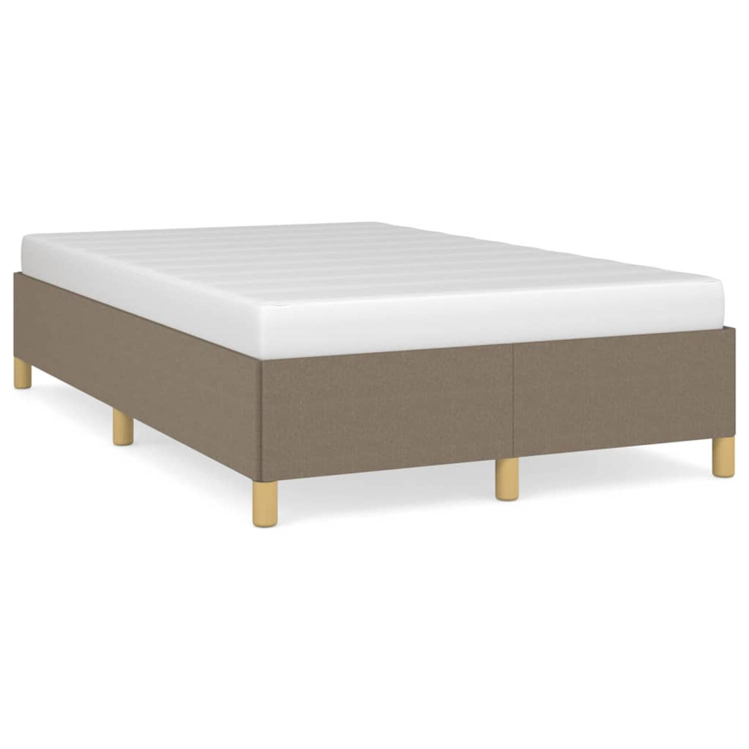 The Living Store Bedframe stof taupe 120x200 cm - Bedframe - Bedframe - Bed - Slaapmeubel - Ledikant - Bedbodem - Tweepersoonsbed - Bedden - Slaapmeubels - Slaapmeubelen - Ledikant