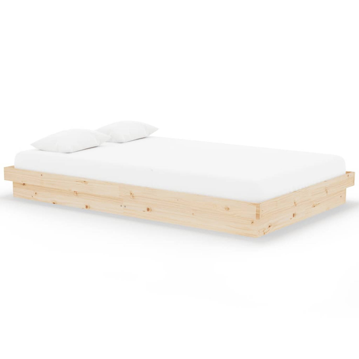 The Living Store Bedframe massief hout 120x200 cm - Bedframe - Bedframes - Tweepersoonsbed - Bed - Bedombouw - Dubbel Bed - Frame - Bed Frame - Ledikant - Houten Bedframe - Tweeper